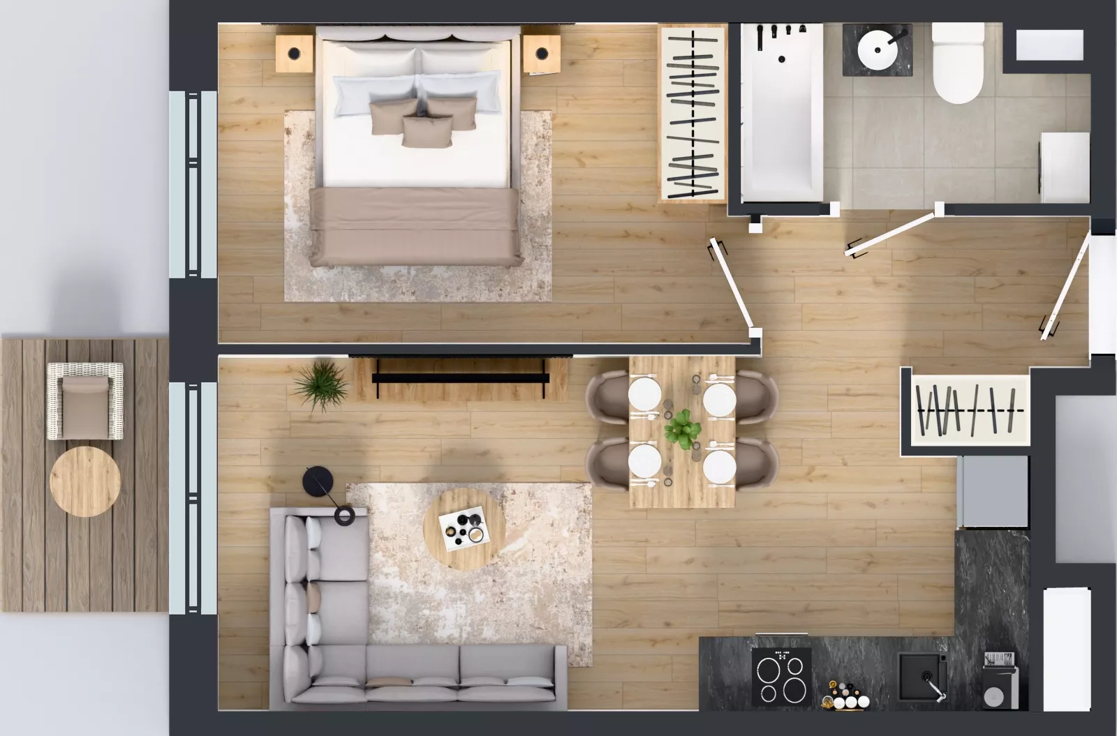 2 pokoje, mieszkanie 39,77 m², piętro 4, oferta nr A/52, Międzyleska 4, Wrocław, Tarnogaj, Krzyki, ul. Międzyleska