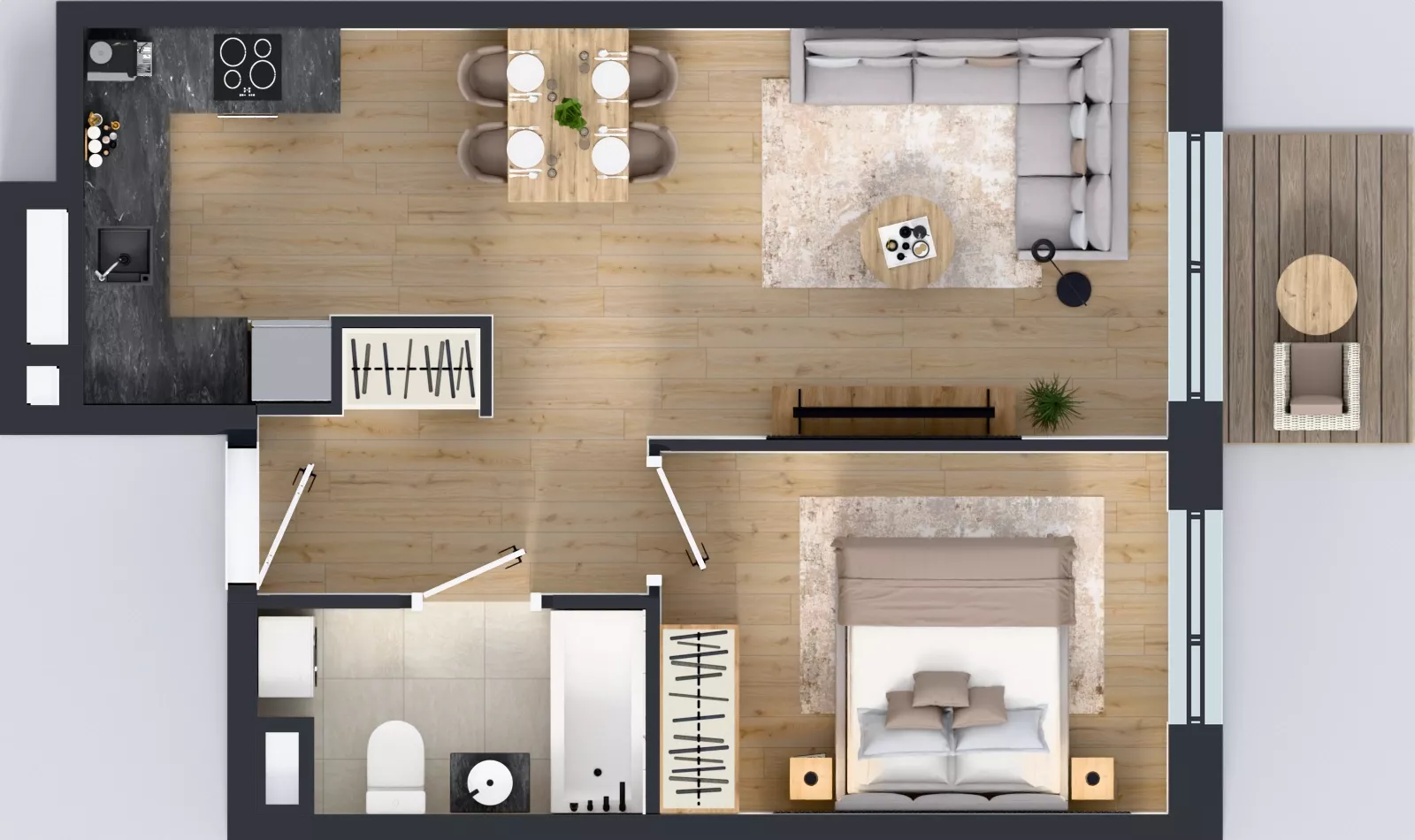 2 pokoje, mieszkanie 41,49 m², piętro 4, oferta nr A/97, Międzyleska 4, Wrocław, Tarnogaj, Krzyki, ul. Międzyleska