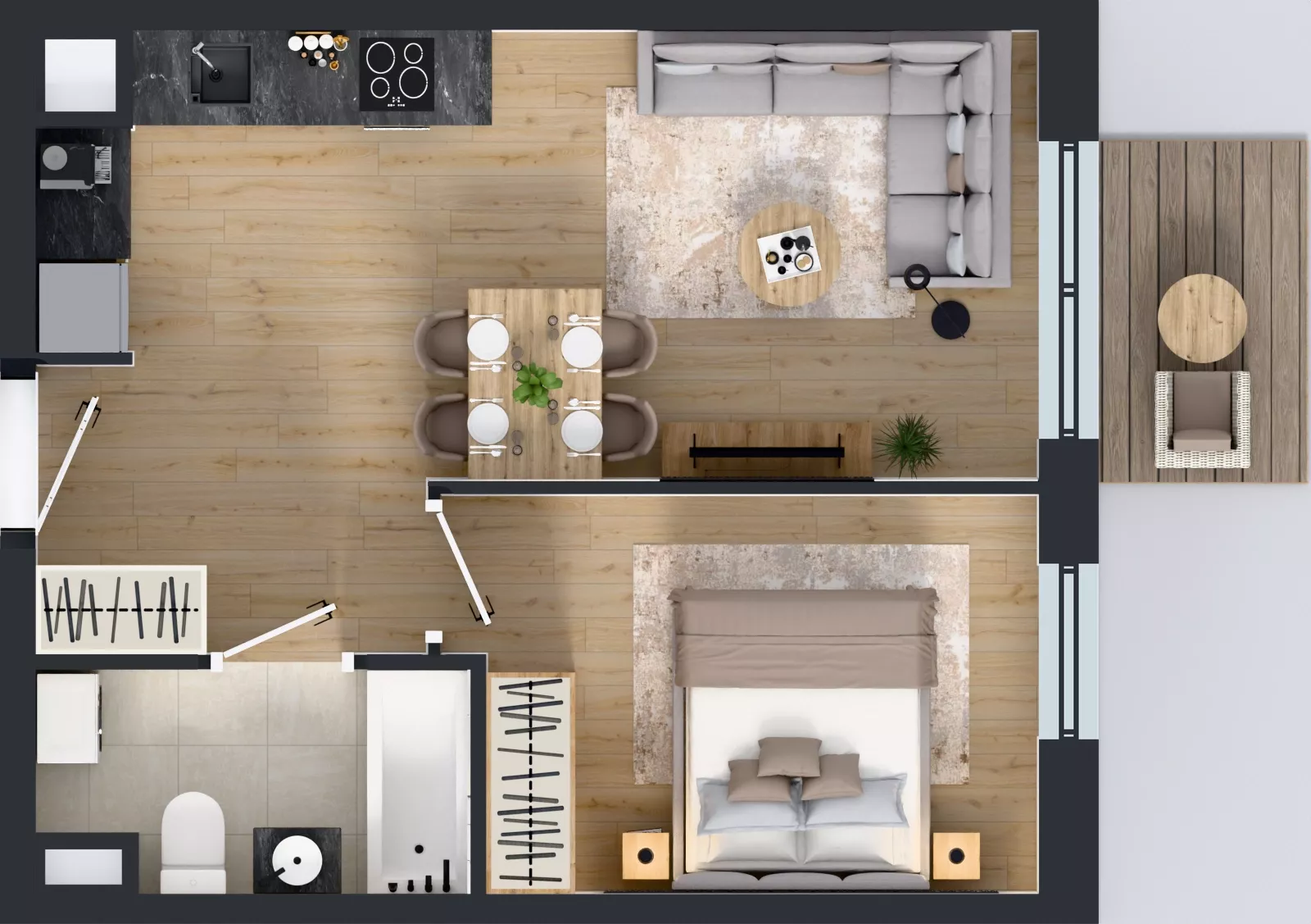 2 pokoje, mieszkanie 37,36 m², piętro 4, oferta nr A/99, Międzyleska 4, Wrocław, Tarnogaj, Krzyki, ul. Międzyleska