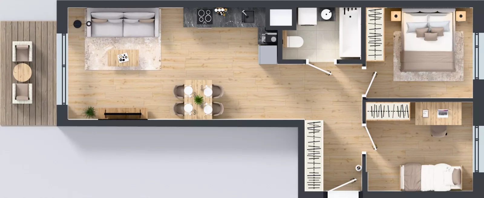 3 pokoje, mieszkanie 57,09 m², parter, oferta nr A/1, Osiedle Wilno 9.2, Warszawa, Targówek, Elsnerów, ul. Rudnicka