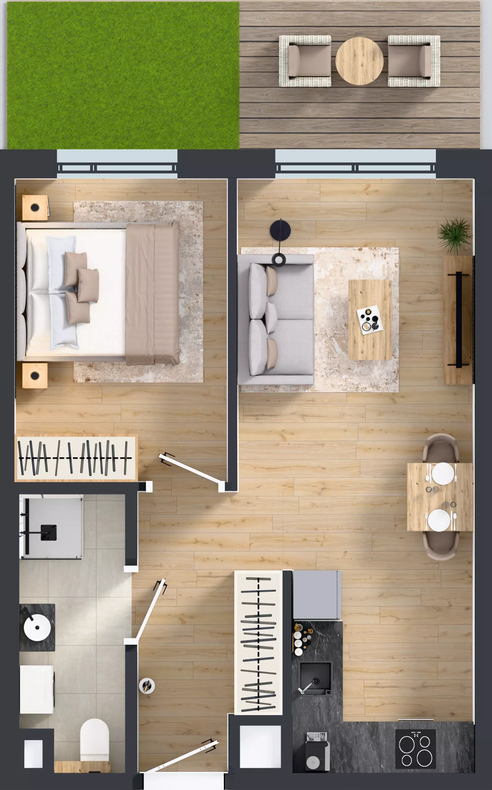 2 pokoje, mieszkanie 39,93 m², parter, oferta nr A/2, Osiedle Wilno 9.2, Warszawa, Targówek, Elsnerów, ul. Rudnicka