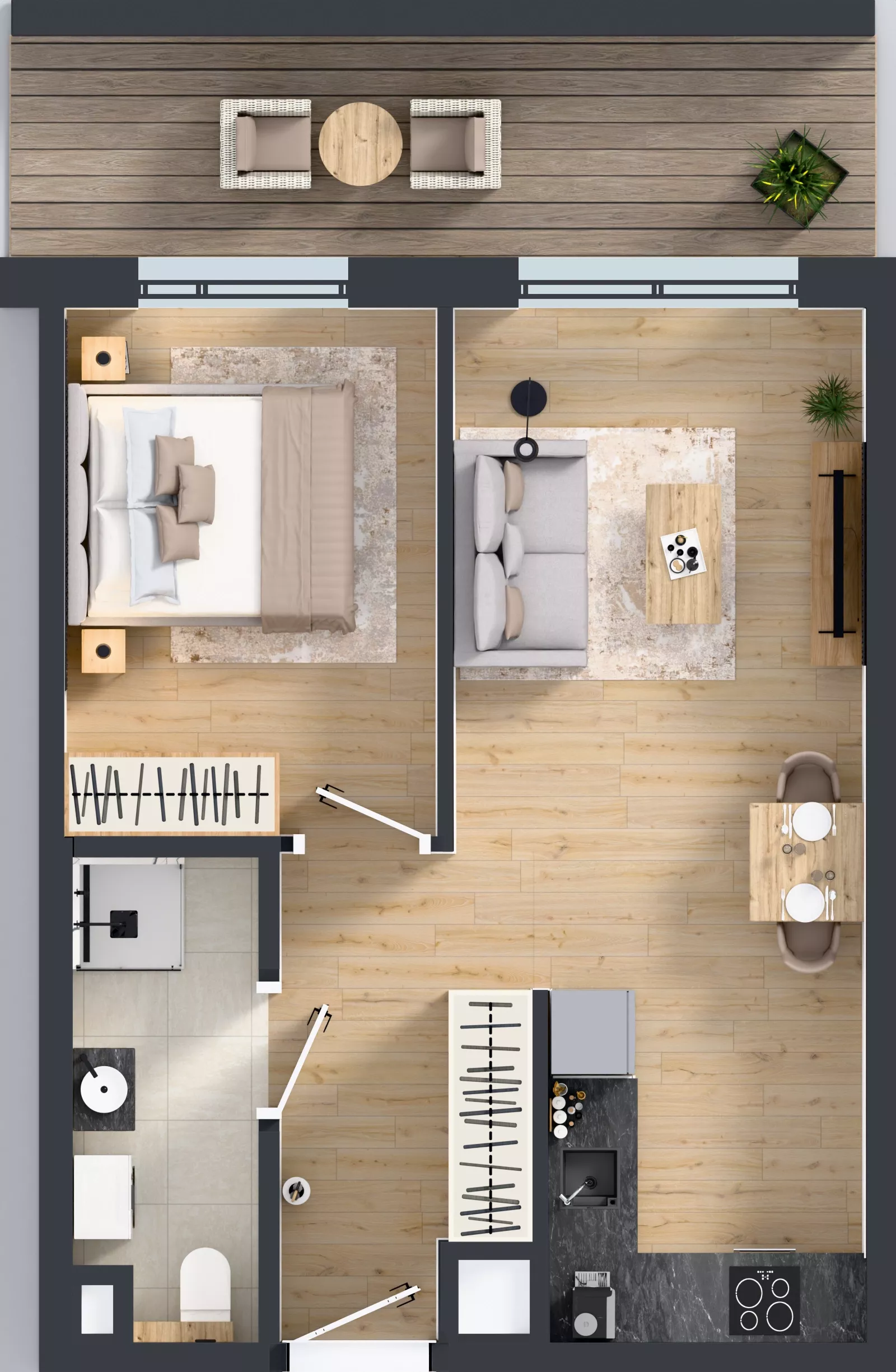 2 pokoje, mieszkanie 39,93 m², piętro 1, oferta nr A/6, Osiedle Wilno 9.2, Warszawa, Targówek, Elsnerów, ul. Rudnicka