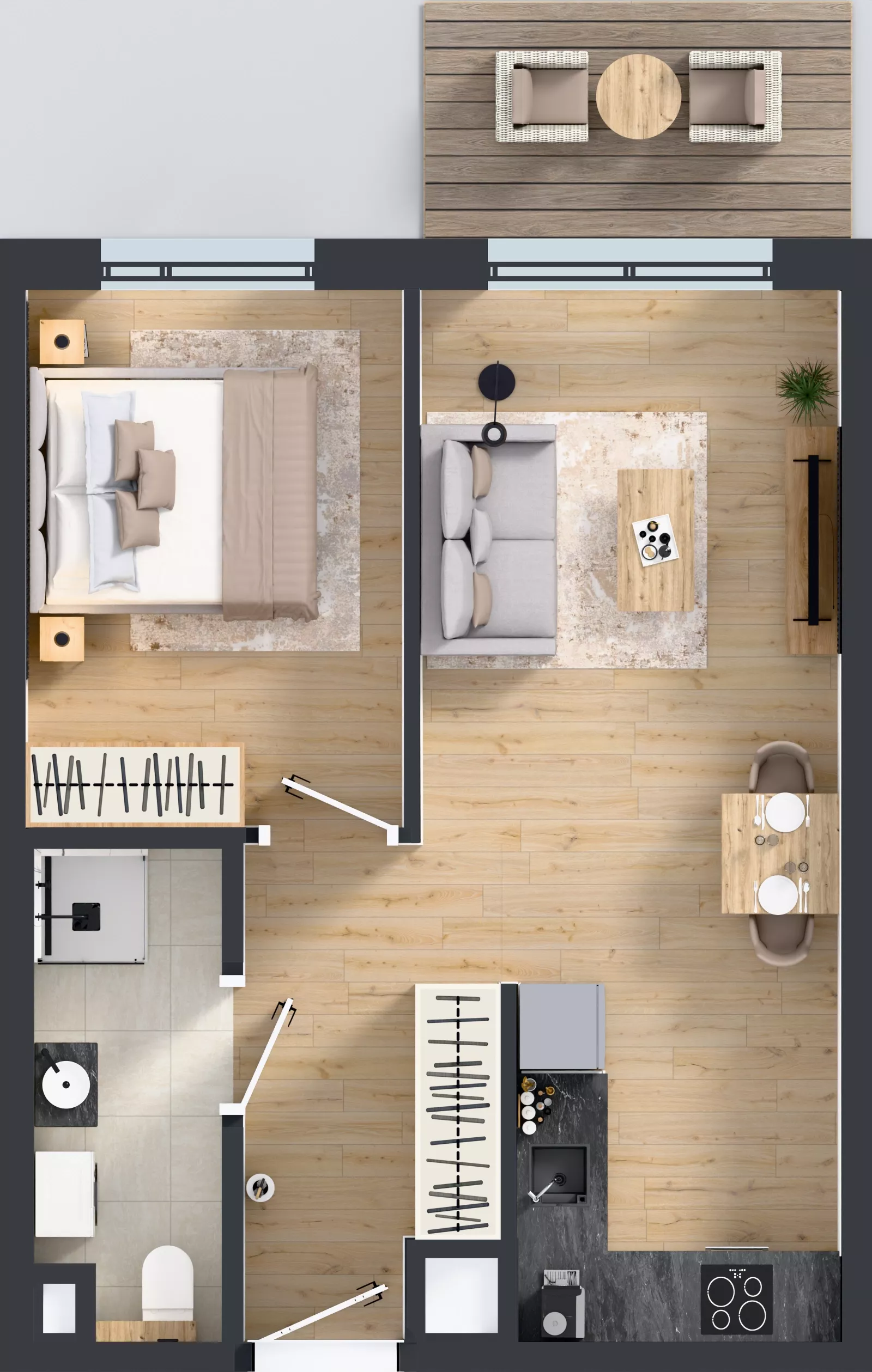 2 pokoje, mieszkanie 39,93 m², piętro 2, oferta nr A/10, Osiedle Wilno 9.2, Warszawa, Targówek, Elsnerów, ul. Rudnicka
