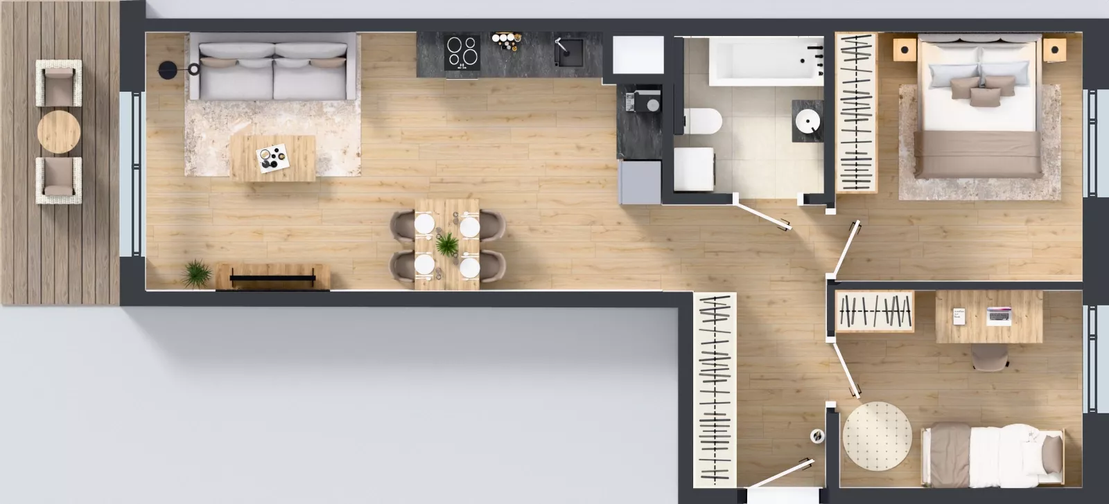 3 pokoje, mieszkanie 59,21 m², piętro 3, oferta nr A/14, Osiedle Wilno 9.2, Warszawa, Targówek, Elsnerów, ul. Rudnicka