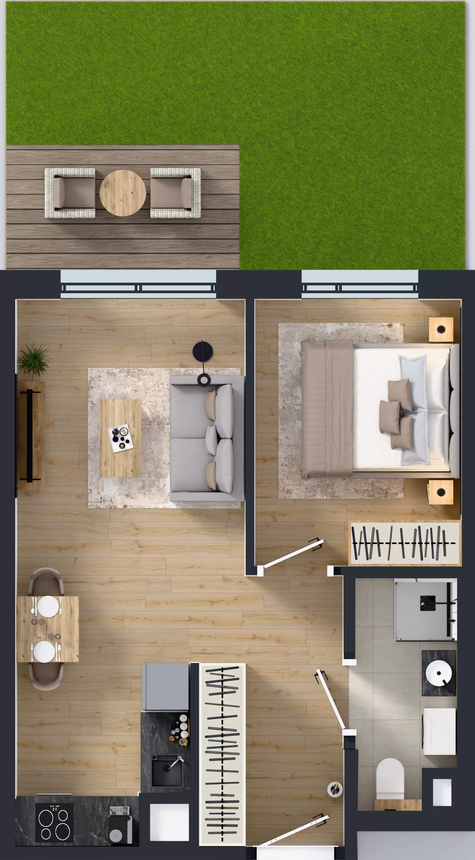 2 pokoje, mieszkanie 37,19 m², parter, oferta nr A/20, Osiedle Wilno 9.2, Warszawa, Targówek, Elsnerów, ul. Rudnicka