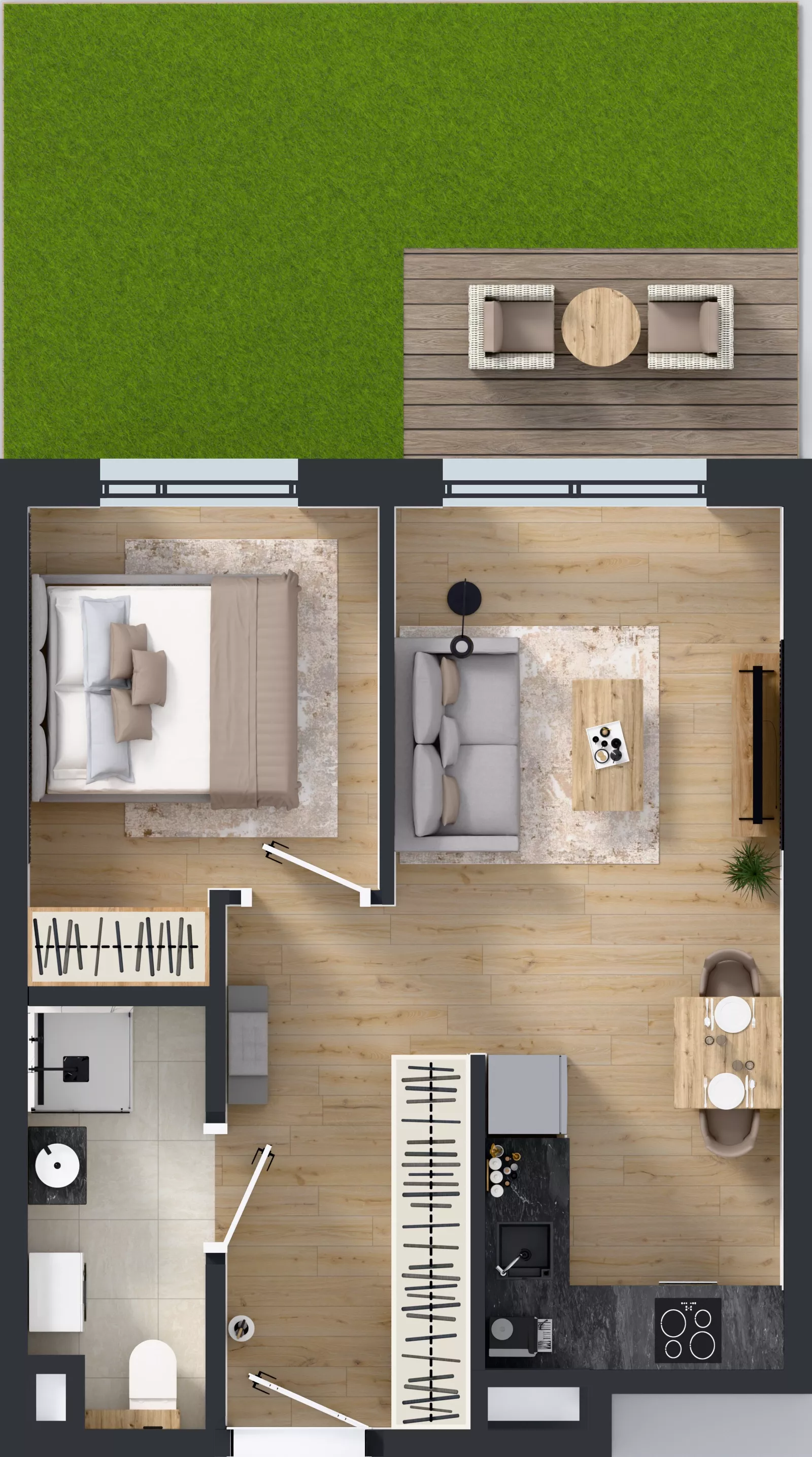 2 pokoje, mieszkanie 37,22 m², parter, oferta nr A/21, Osiedle Wilno 9.2, Warszawa, Targówek, Elsnerów, ul. Rudnicka