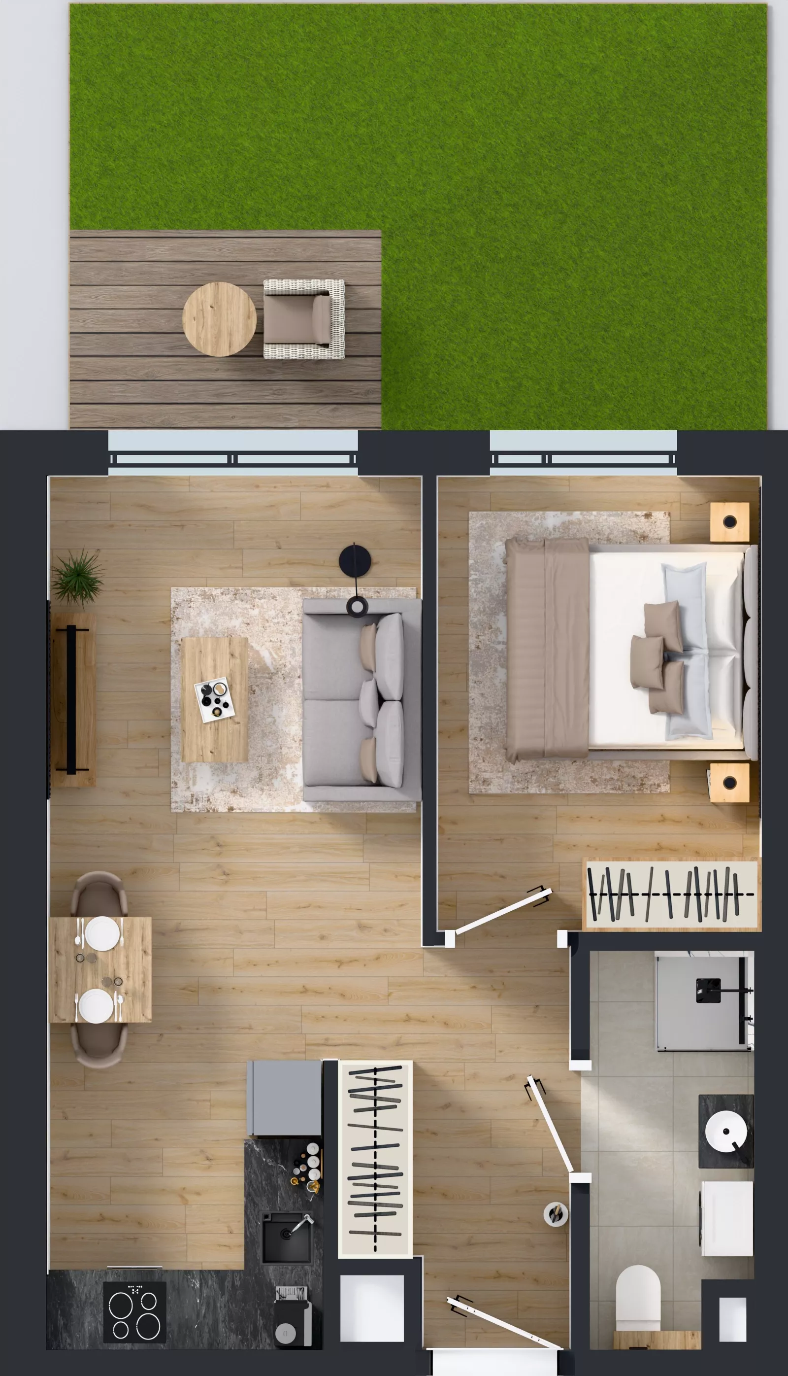 2 pokoje, mieszkanie 37,63 m², parter, oferta nr A/22, Osiedle Wilno 9.2, Warszawa, Targówek, Elsnerów, ul. Rudnicka
