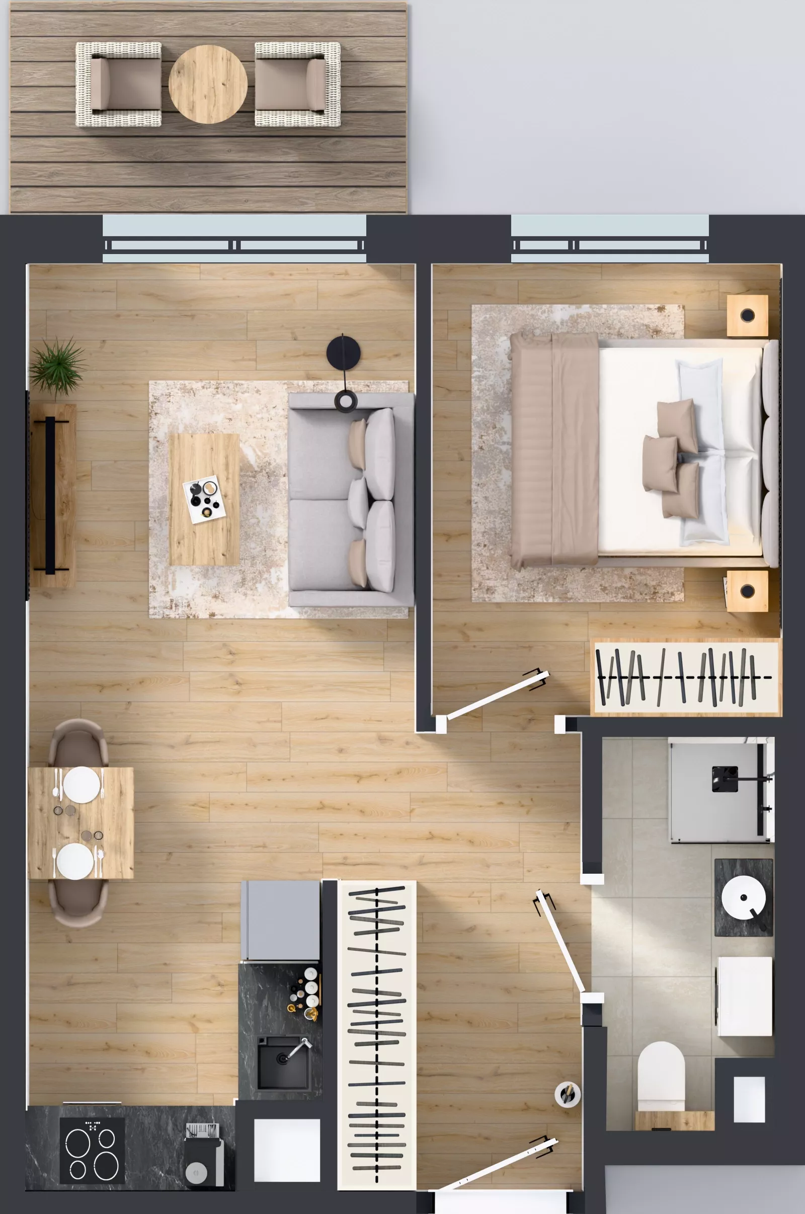 2 pokoje, mieszkanie 37,19 m², piętro 1, oferta nr A/24, Osiedle Wilno 9.2, Warszawa, Targówek, Elsnerów, ul. Rudnicka