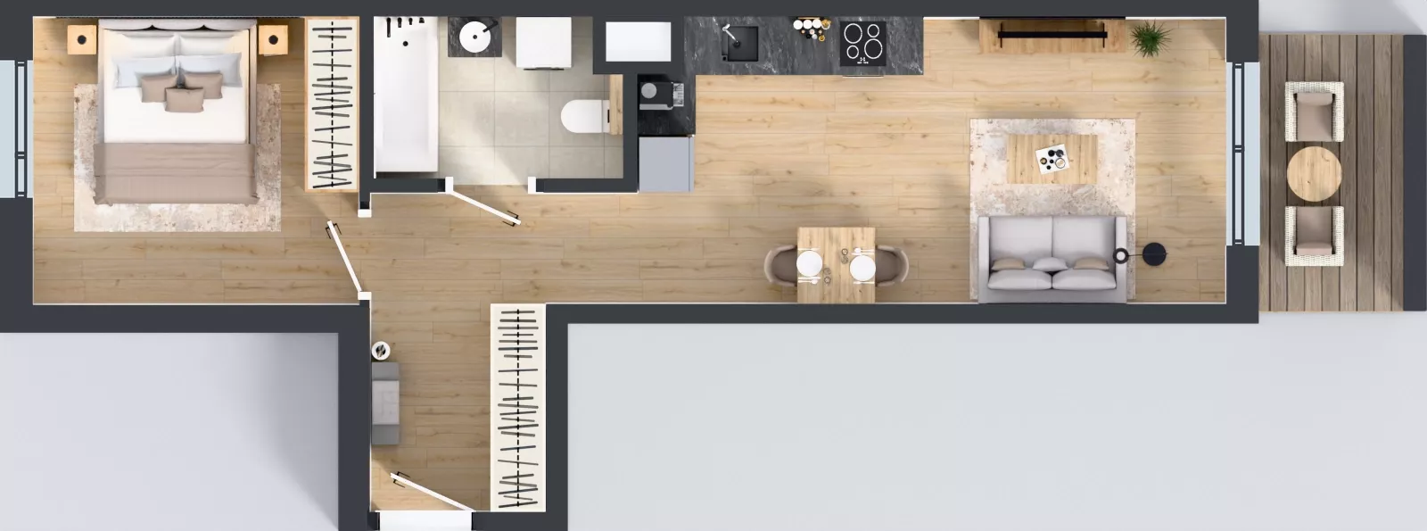 2 pokoje, mieszkanie 43,54 m², piętro 1, oferta nr A/29, Osiedle Wilno 9.2, Warszawa, Targówek, Elsnerów, ul. Rudnicka