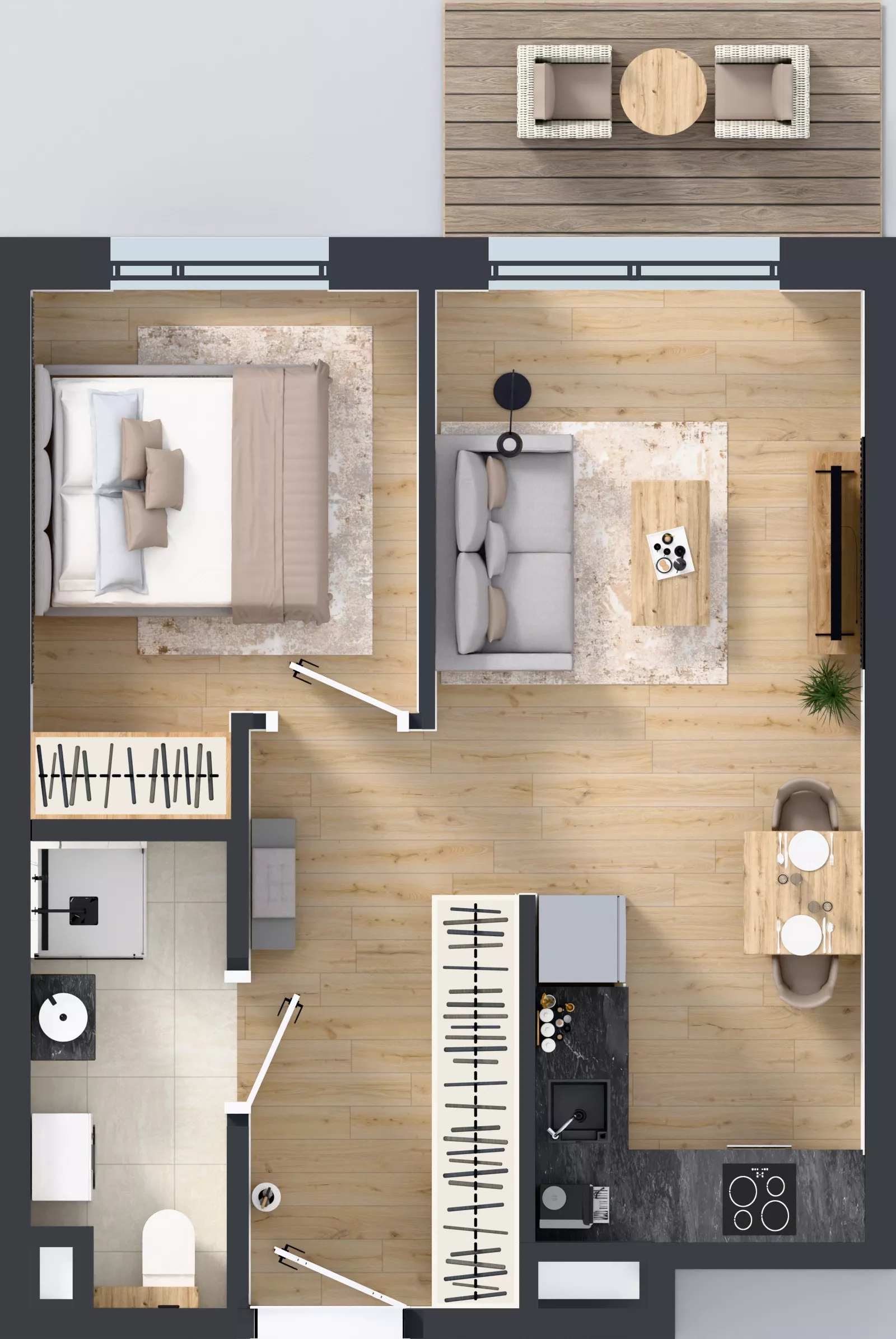2 pokoje, mieszkanie 37,22 m², piętro 2, oferta nr A/32, Osiedle Wilno 9.2, Warszawa, Targówek, Elsnerów, ul. Rudnicka