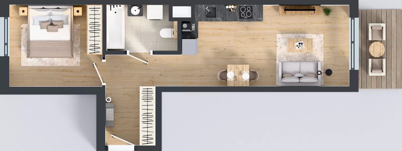 2 pokoje, mieszkanie 43,54 m², piętro 2, oferta nr A/36, Osiedle Wilno 9.2, Warszawa, Targówek, Elsnerów, ul. Rudnicka