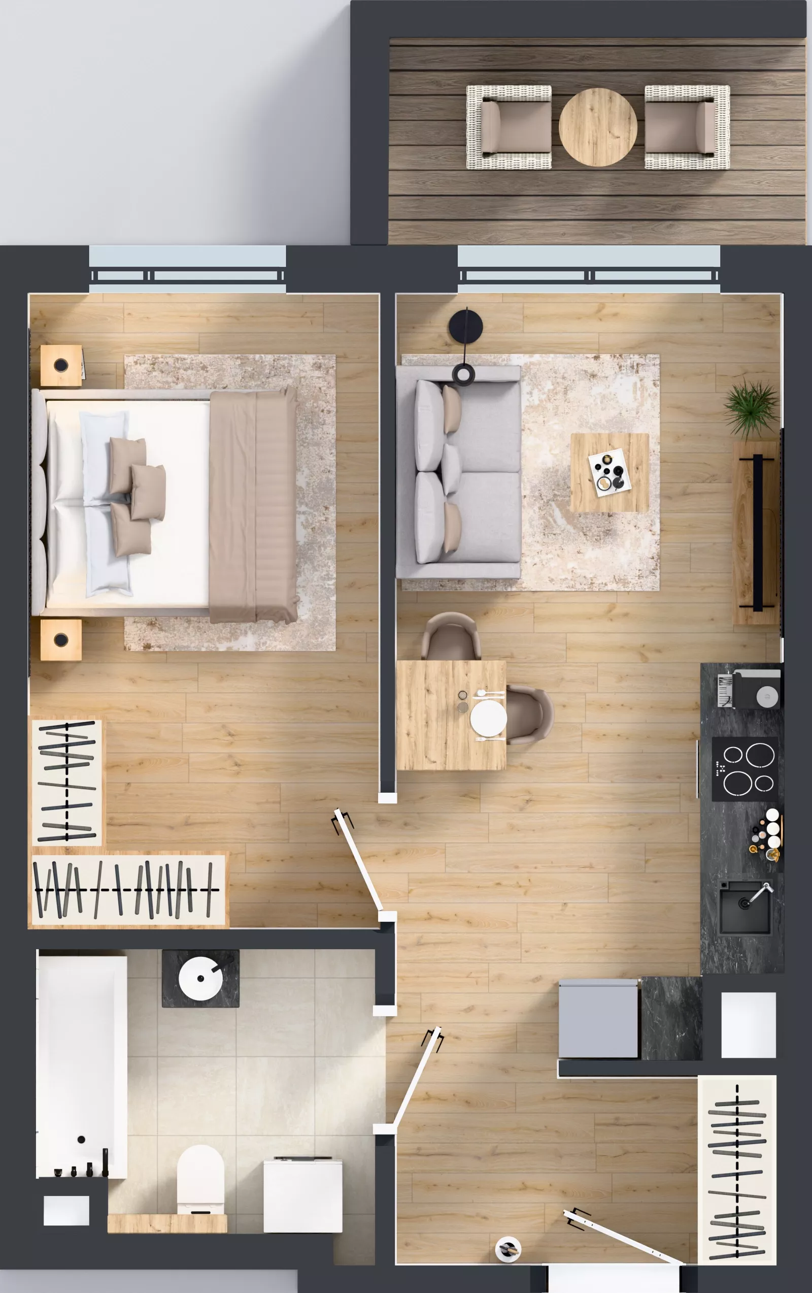 2 pokoje, mieszkanie 39,72 m², piętro 3, oferta nr A/42, Osiedle Wilno 9.2, Warszawa, Targówek, Elsnerów, ul. Rudnicka