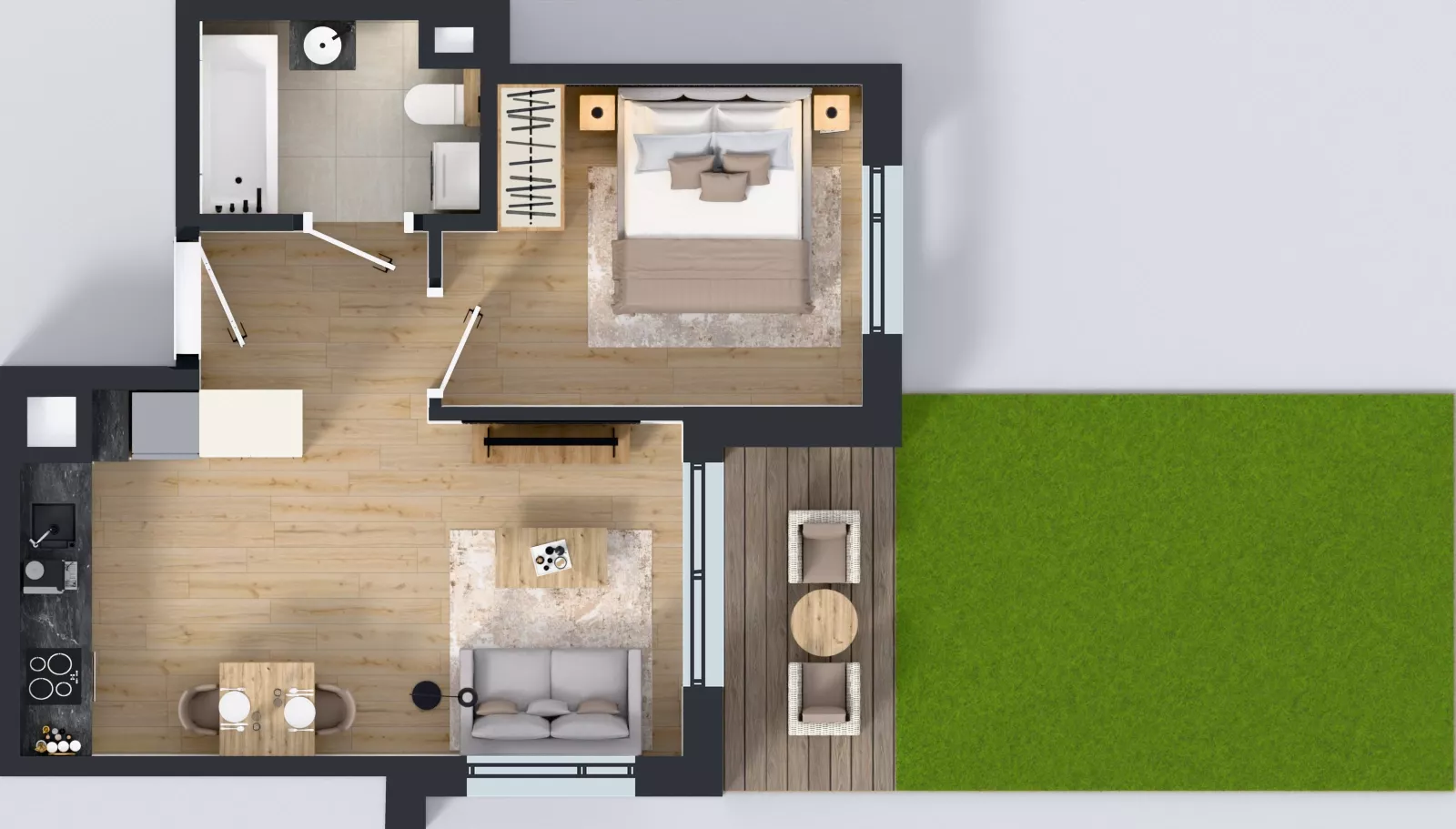2 pokoje, mieszkanie 35,22 m², parter, oferta nr A/47, Osiedle Wilno 9.2, Warszawa, Targówek, Elsnerów, ul. Rudnicka
