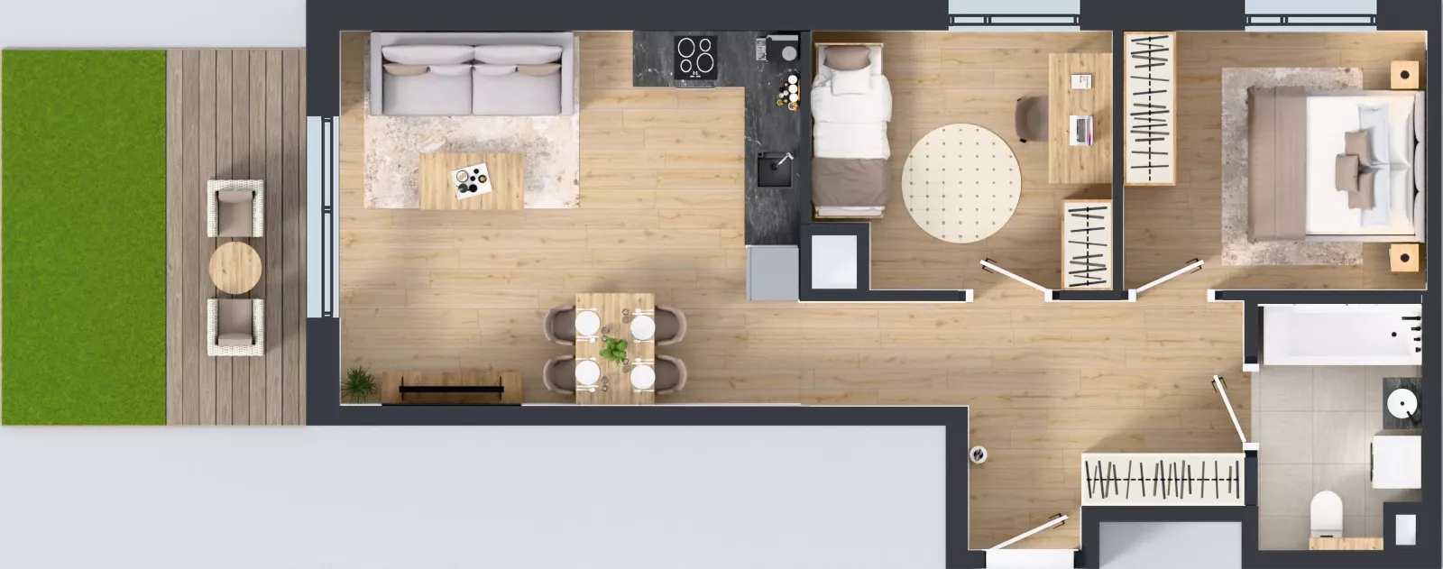 3 pokoje, mieszkanie 58,02 m², parter, oferta nr A/49, Osiedle Wilno 9.2, Warszawa, Targówek, Elsnerów, ul. Rudnicka