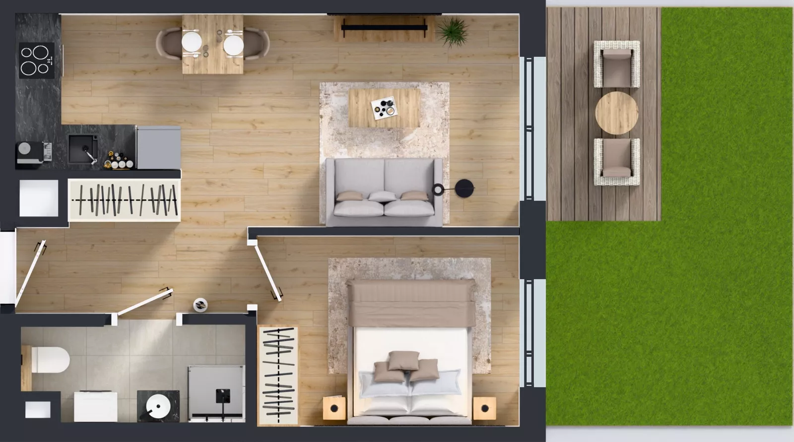 2 pokoje, mieszkanie 37,47 m², parter, oferta nr A/50, Osiedle Wilno 9.2, Warszawa, Targówek, Elsnerów, ul. Rudnicka