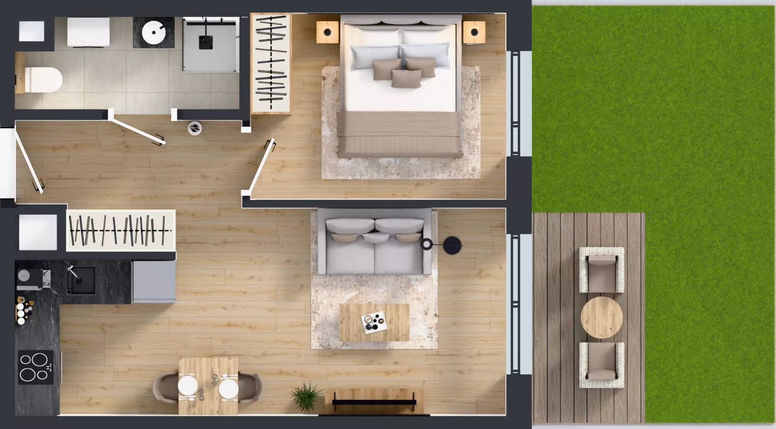 2 pokoje, mieszkanie 37,60 m², parter, oferta nr A/53, Osiedle Wilno 9.2, Warszawa, Targówek, Elsnerów, ul. Rudnicka