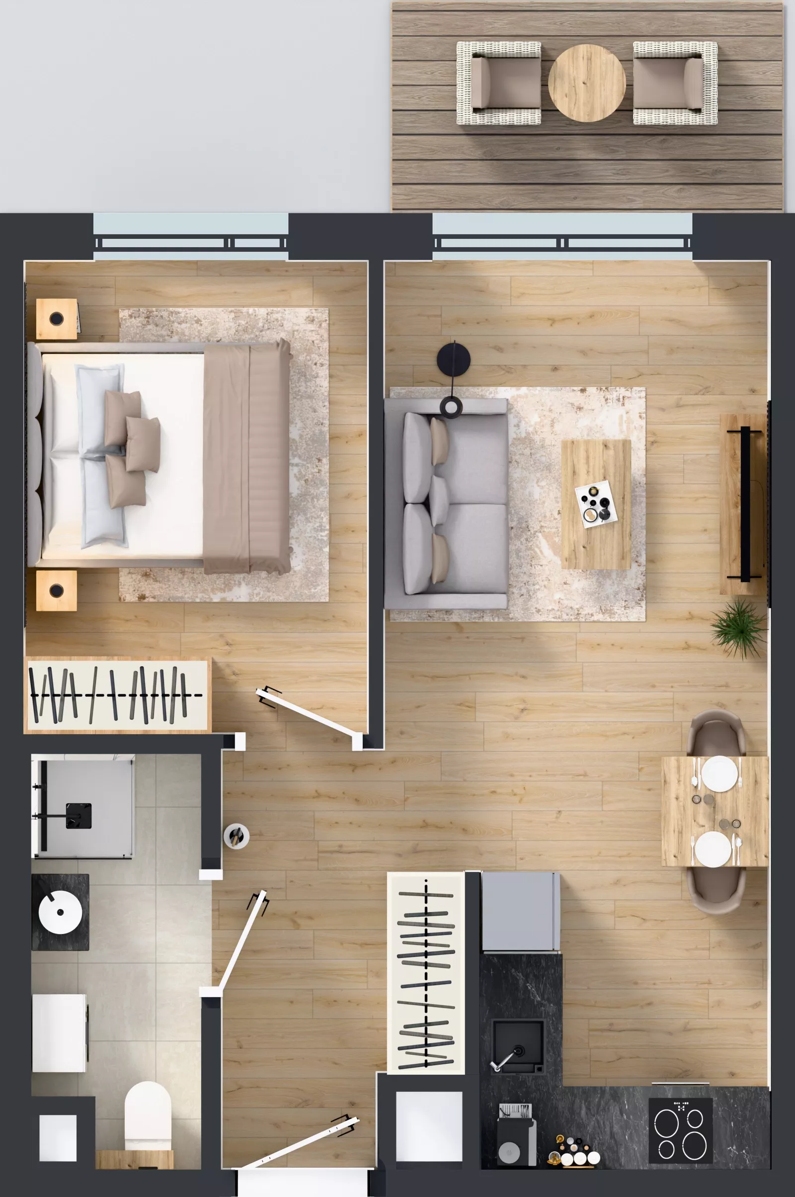 2 pokoje, mieszkanie 37,60 m², piętro 1, oferta nr A/63, Osiedle Wilno 9.2, Warszawa, Targówek, Elsnerów, ul. Rudnicka