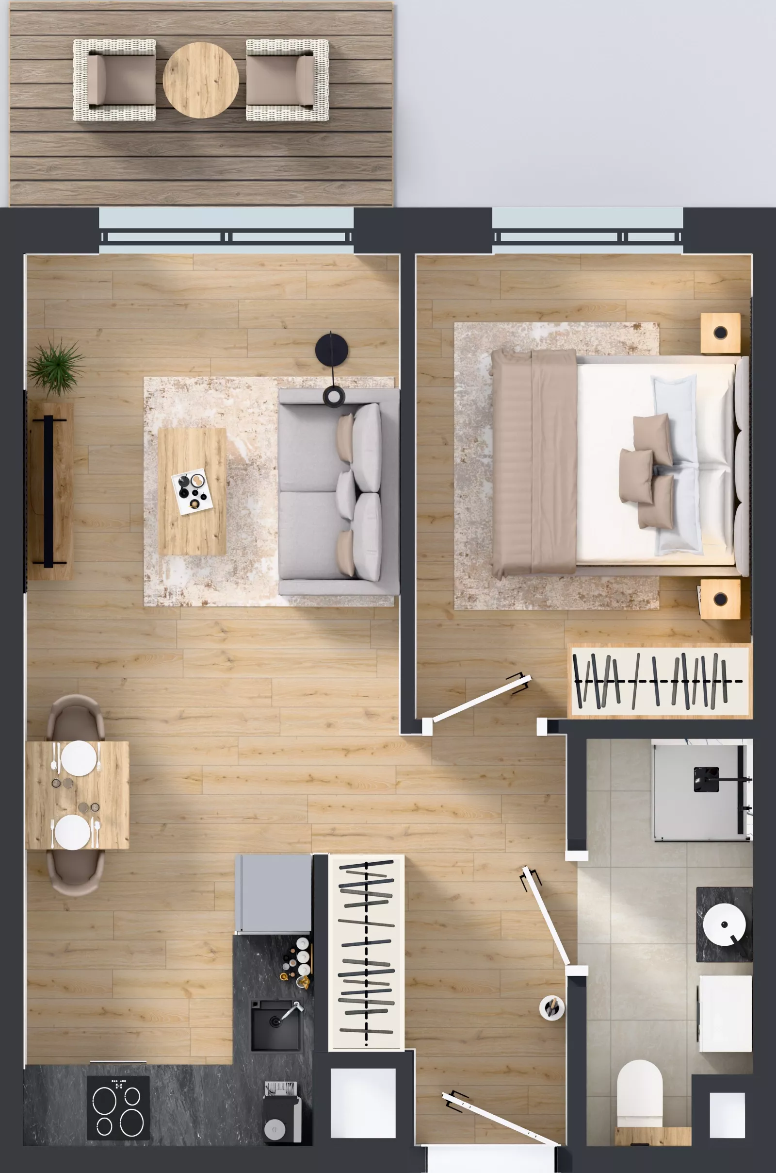 2 pokoje, mieszkanie 37,79 m², piętro 1, oferta nr A/64, Osiedle Wilno 9.2, Warszawa, Targówek, Elsnerów, ul. Rudnicka