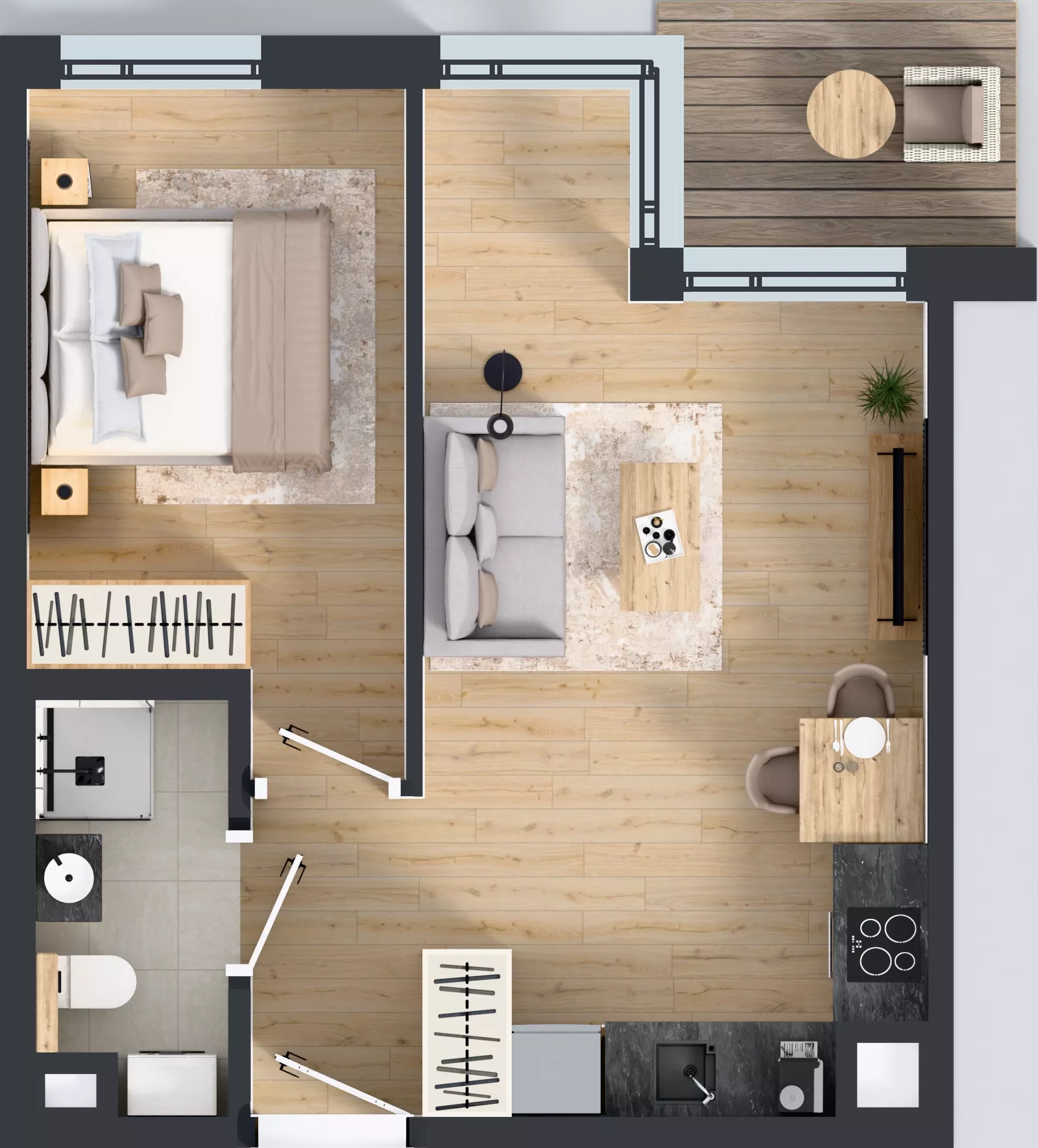 2 pokoje, mieszkanie 37,08 m², piętro 1, oferta nr A/68, Osiedle Wilno 9.2, Warszawa, Targówek, Elsnerów, ul. Rudnicka