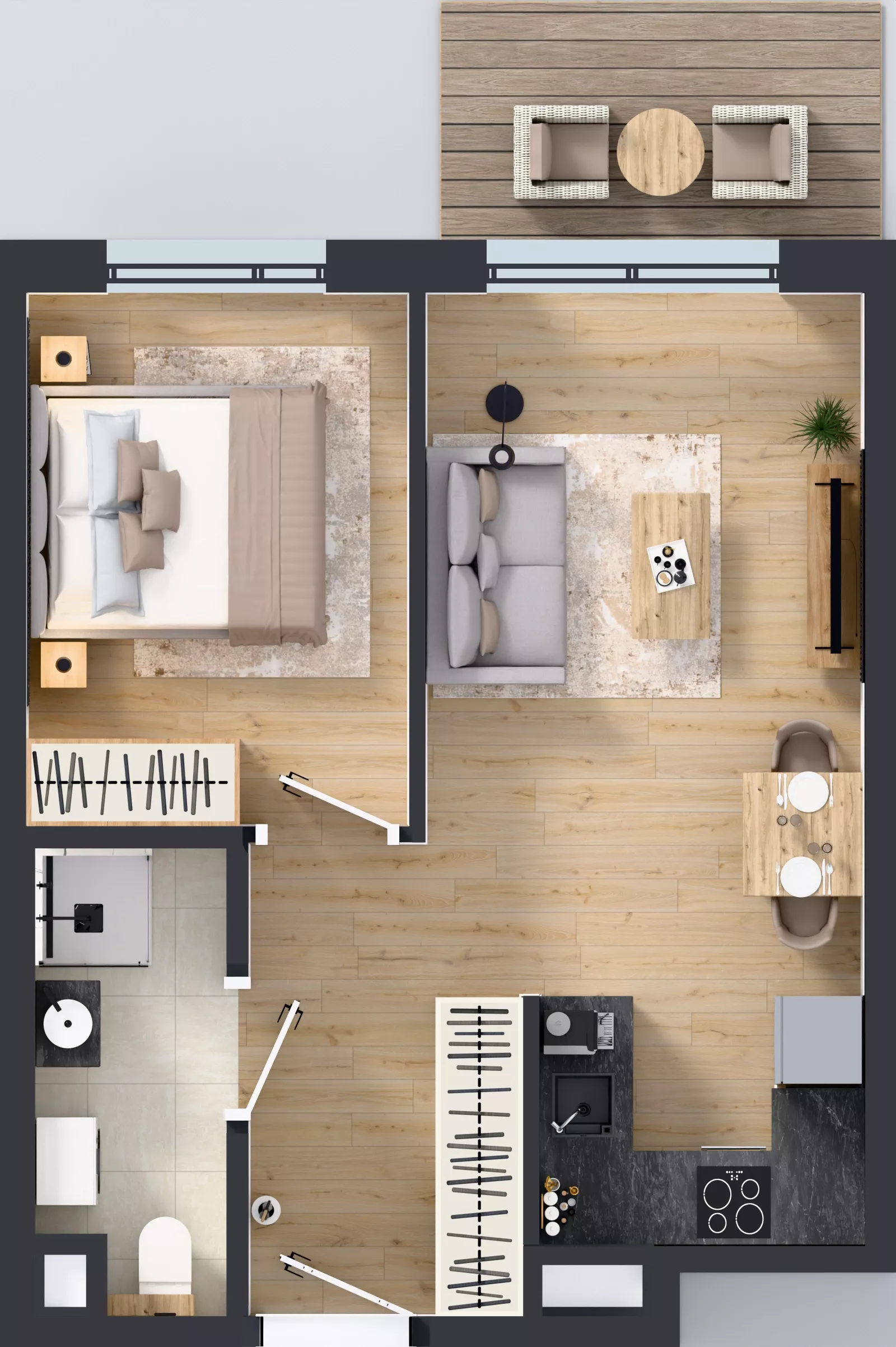 2 pokoje, mieszkanie 37,04 m², piętro 2, oferta nr A/75, Osiedle Wilno 9.2, Warszawa, Targówek, Elsnerów, ul. Rudnicka