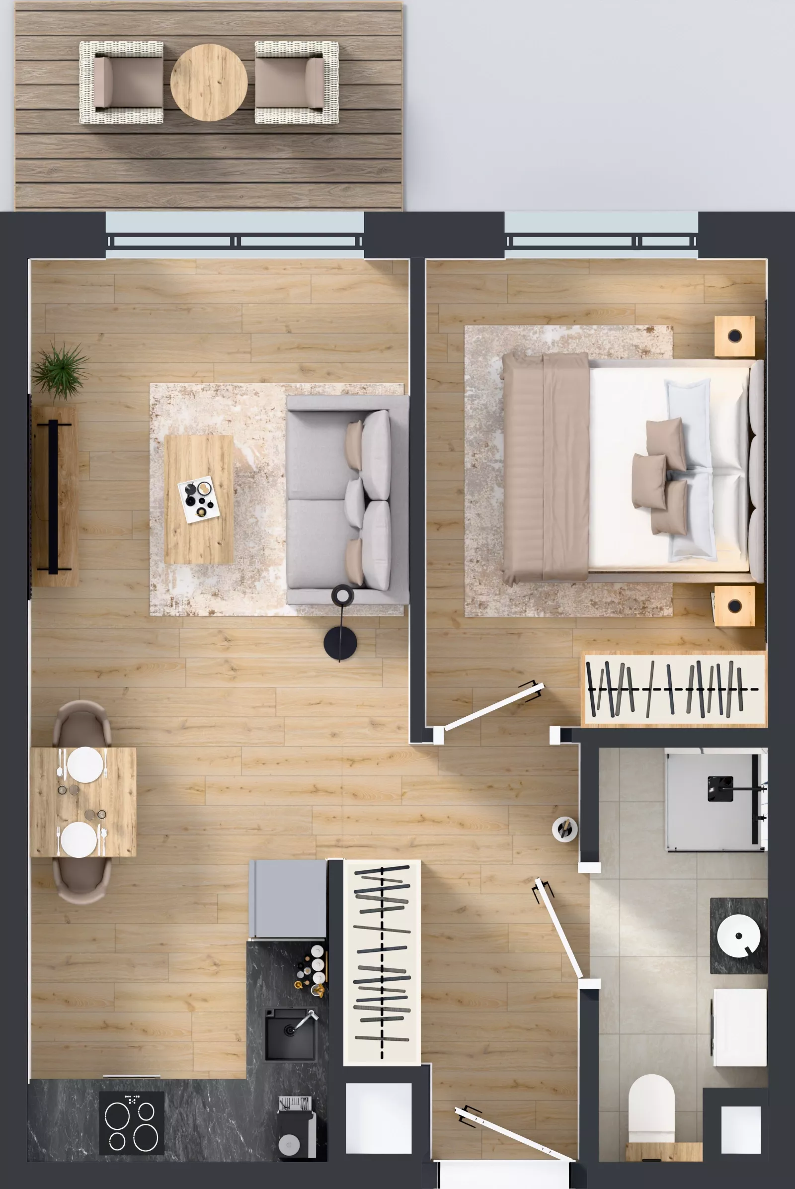 2 pokoje, mieszkanie 37,77 m², piętro 3, oferta nr A/90, Osiedle Wilno 9.2, Warszawa, Targówek, Elsnerów, ul. Rudnicka