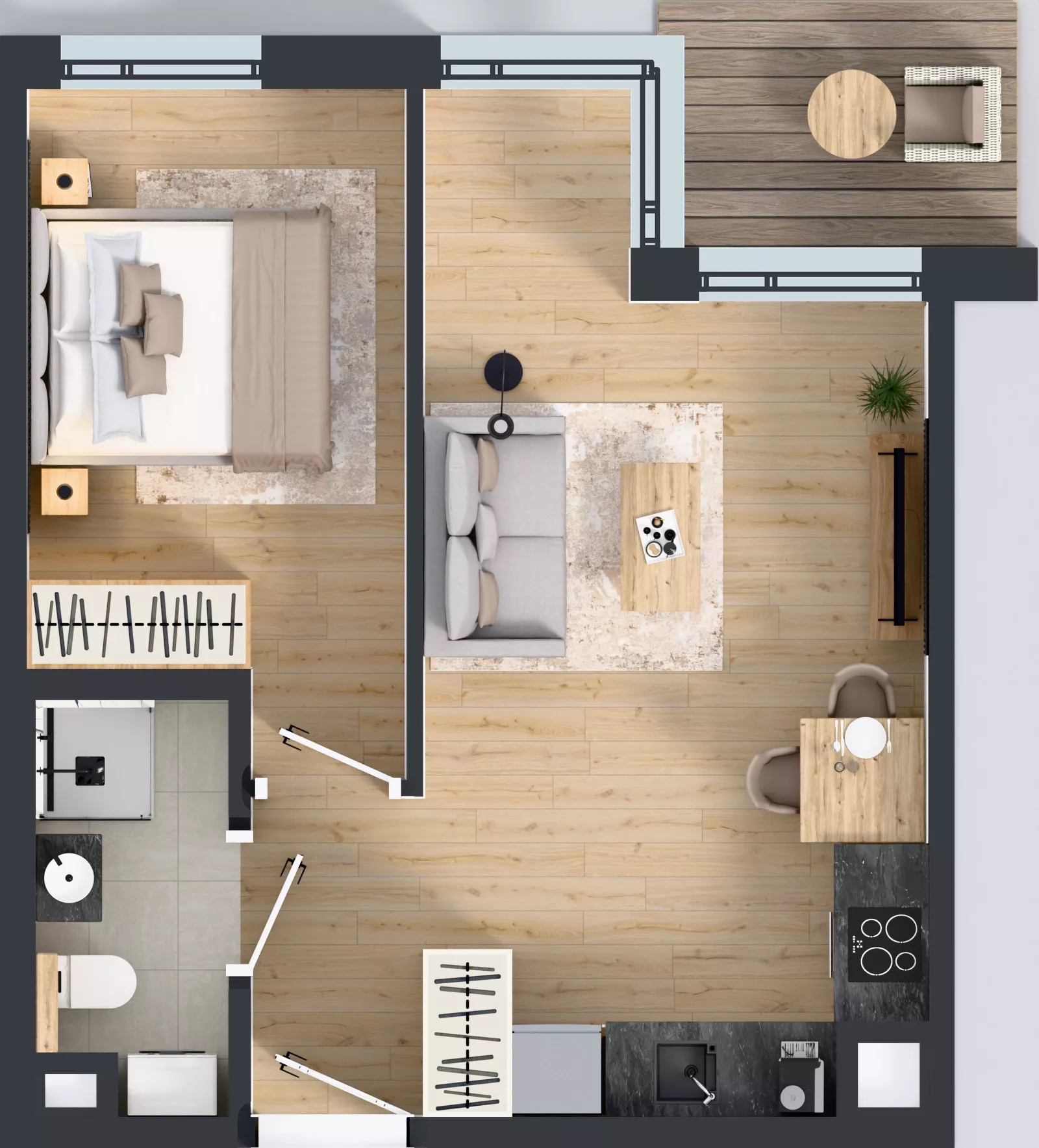 2 pokoje, mieszkanie 37,07 m², piętro 3, oferta nr A/96, Osiedle Wilno 9.2, Warszawa, Targówek, Elsnerów, ul. Rudnicka