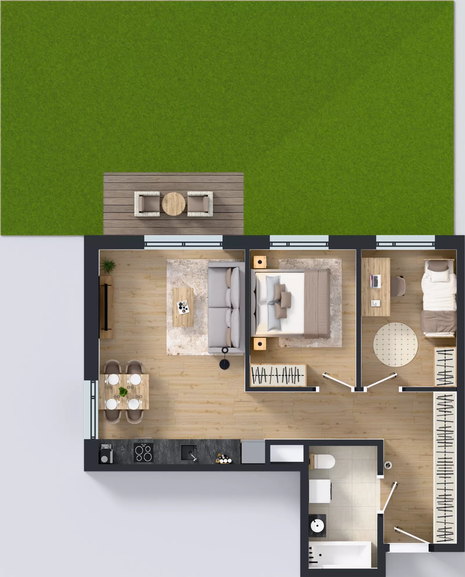 3 pokoje, mieszkanie 56,20 m², parter, oferta nr B/4, Osiedle Wilno 9.2, Warszawa, Targówek, Elsnerów, ul. Rudnicka
