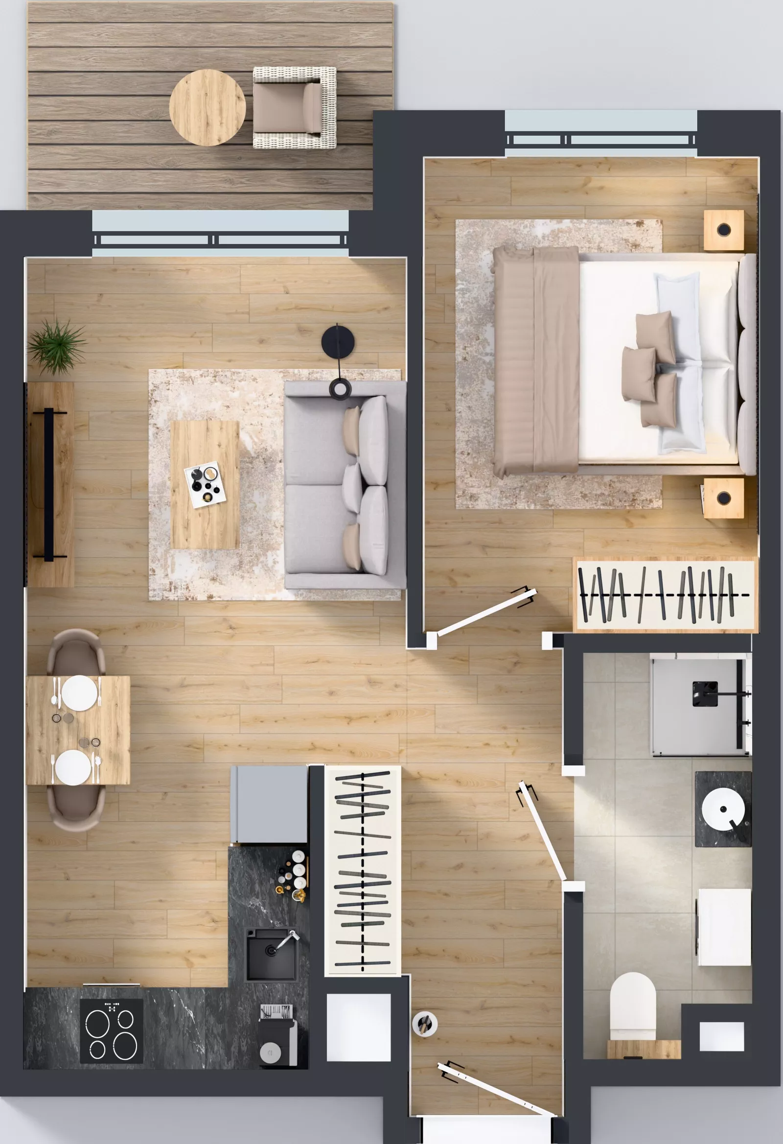 2 pokoje, mieszkanie 36,34 m², piętro 2, oferta nr B/38, Osiedle Wilno 9.2, Warszawa, Targówek, Elsnerów, ul. Rudnicka