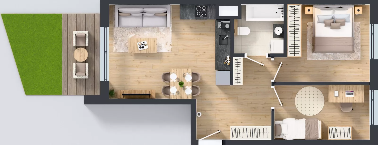 3 pokoje, mieszkanie 54,06 m², parter, oferta nr B/51, Osiedle Wilno 9.2, Warszawa, Targówek, Elsnerów, ul. Rudnicka