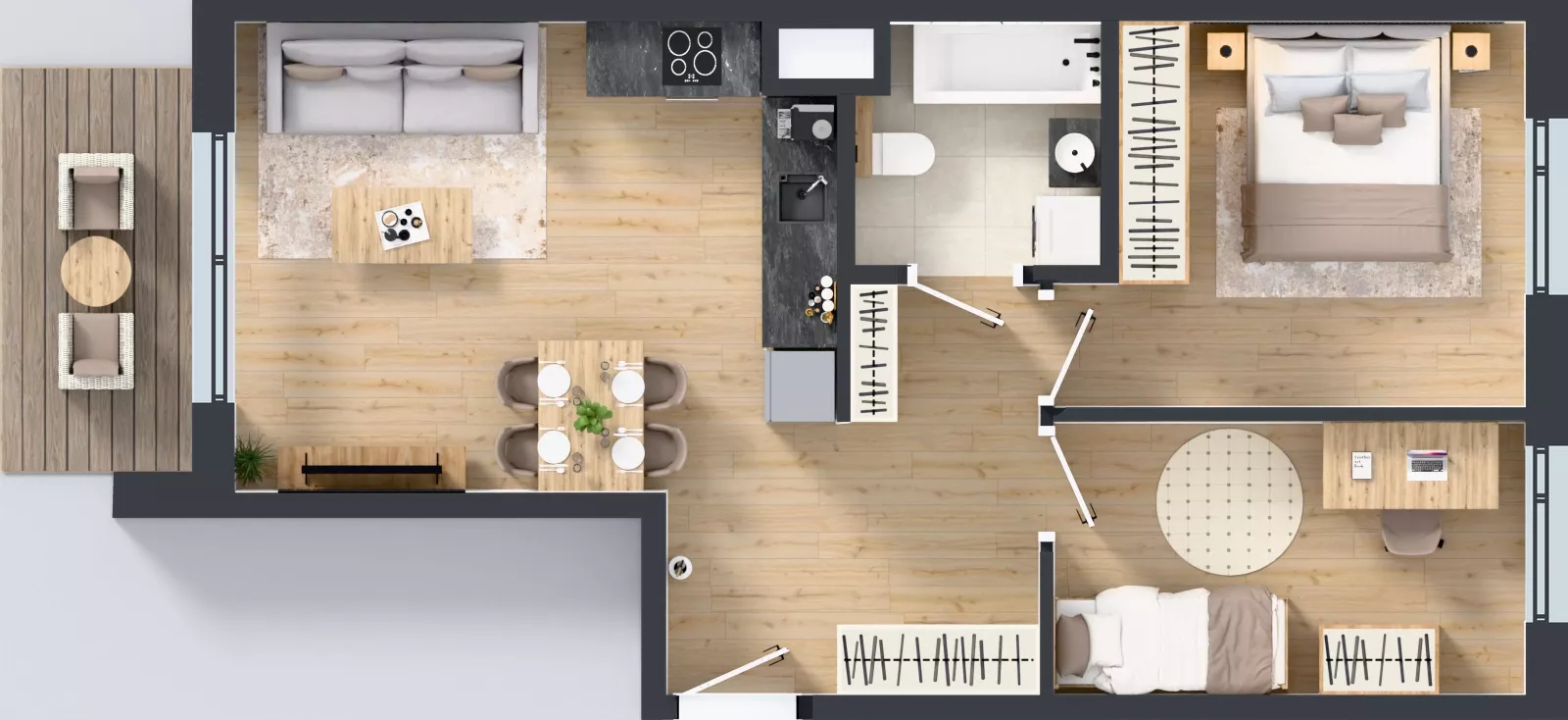 3 pokoje, mieszkanie 54,06 m², piętro 2, oferta nr B/62, Osiedle Wilno 9.2, Warszawa, Targówek, Elsnerów, ul. Rudnicka