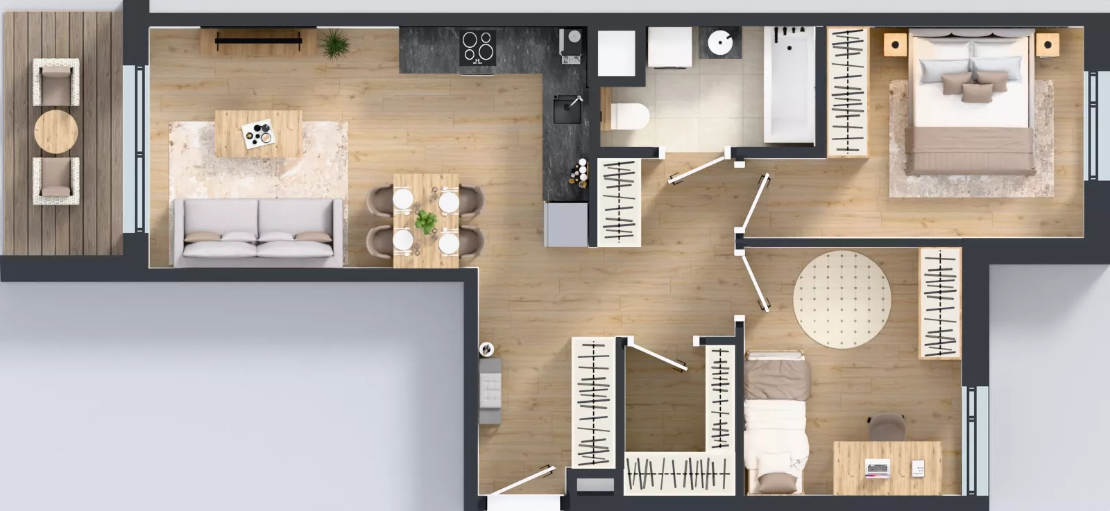 3 pokoje, mieszkanie 59,31 m², piętro 3, oferta nr B/70, Osiedle Wilno 9.2, Warszawa, Targówek, Elsnerów, ul. Rudnicka