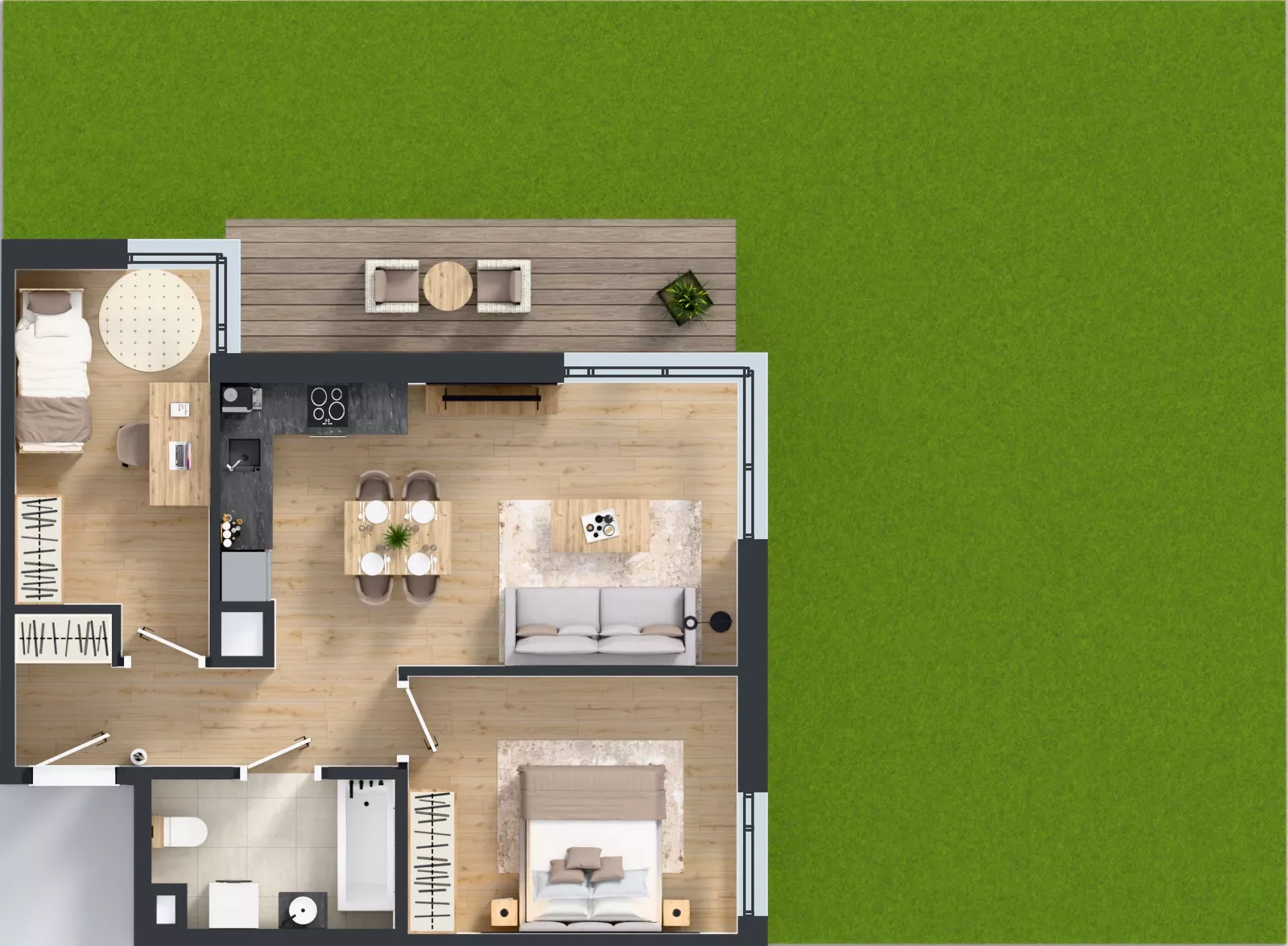 3 pokoje, mieszkanie 55,55 m², parter, oferta nr B/78, Osiedle Wilno 9.2, Warszawa, Targówek, Elsnerów, ul. Rudnicka