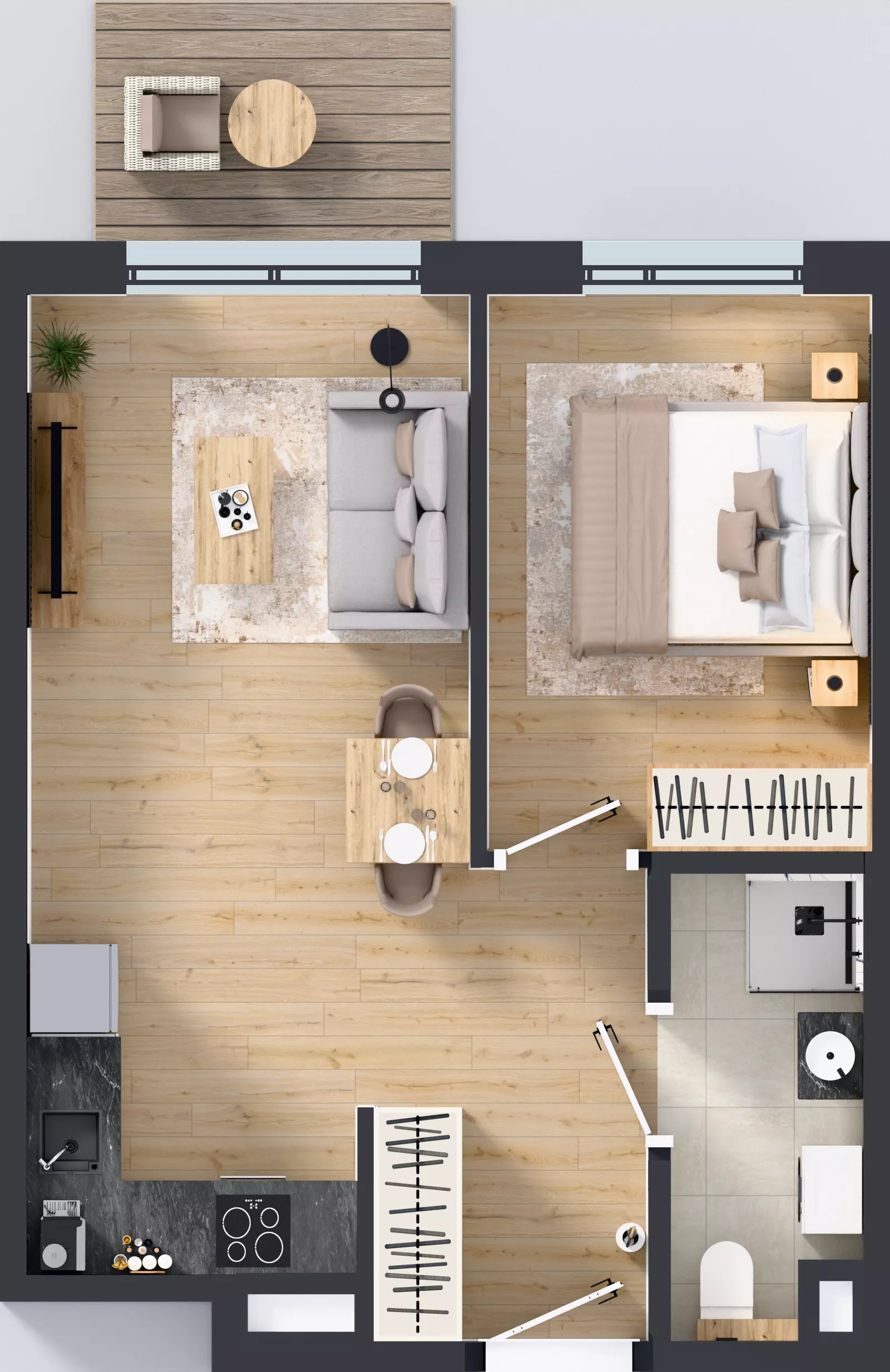 2 pokoje, mieszkanie 37,89 m², piętro 1, oferta nr B/83, Osiedle Wilno 9.2, Warszawa, Targówek, Elsnerów, ul. Rudnicka