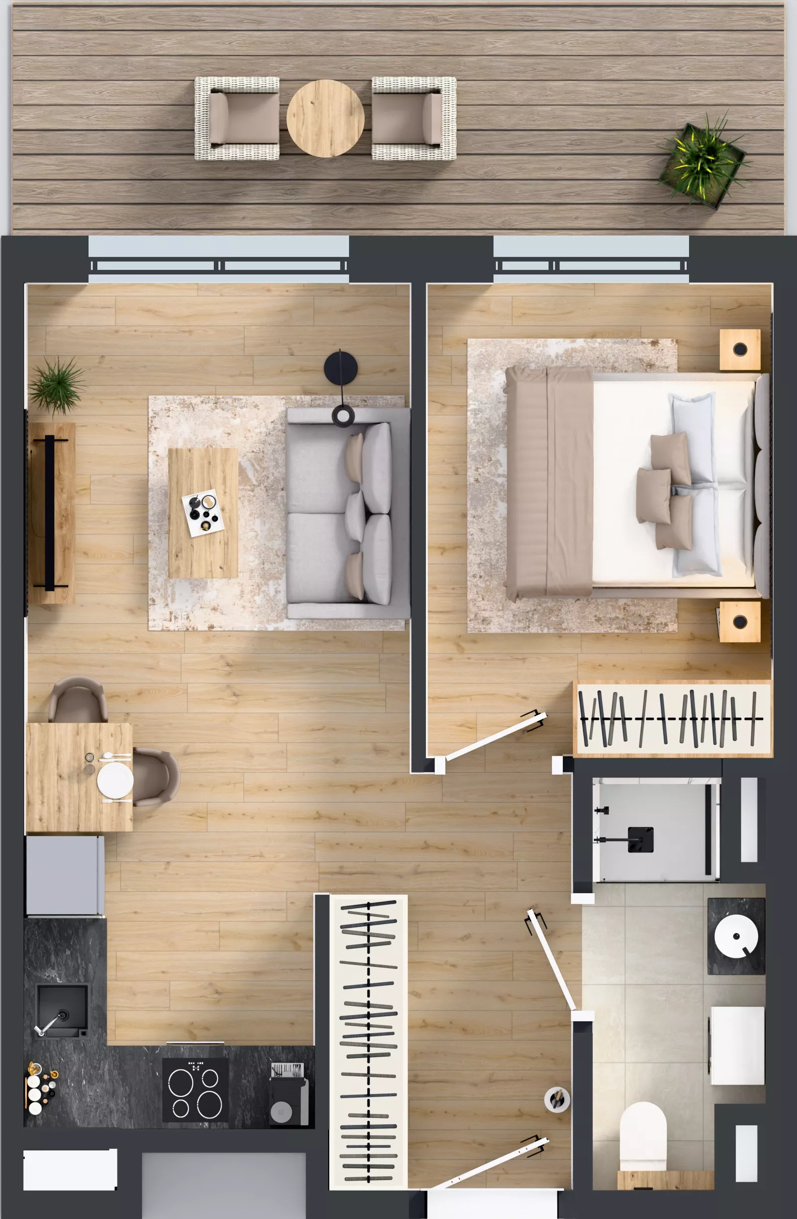 2 pokoje, mieszkanie 36,66 m², parter, oferta nr C/3, Osiedle Wilno 9.2, Warszawa, Targówek, Elsnerów, ul. Rudnicka