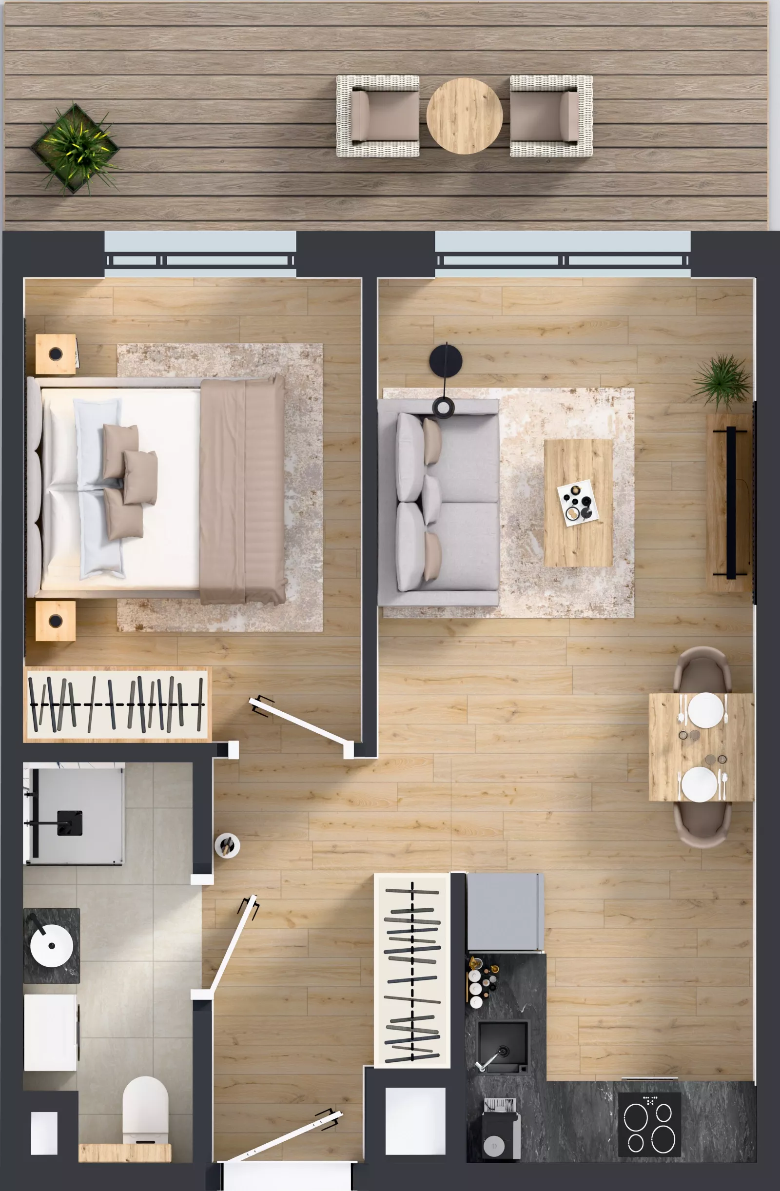 2 pokoje, mieszkanie 37,47 m², parter, oferta nr C/4, Osiedle Wilno 9.2, Warszawa, Targówek, Elsnerów, ul. Rudnicka
