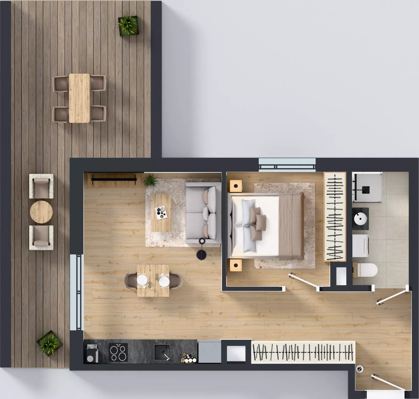 2 pokoje, mieszkanie 42,27 m², piętro 1, oferta nr C/11, Osiedle Wilno 9.2, Warszawa, Targówek, Elsnerów, ul. Rudnicka