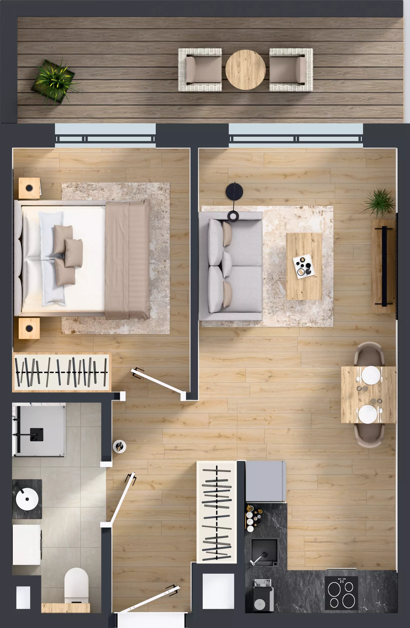 2 pokoje, mieszkanie 37,47 m², piętro 1, oferta nr C/13, Osiedle Wilno 9.2, Warszawa, Targówek, Elsnerów, ul. Rudnicka