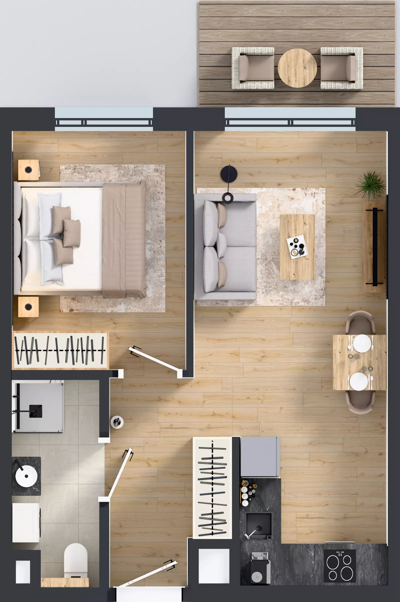 2 pokoje, mieszkanie 37,58 m², piętro 3, oferta nr C/33, Osiedle Wilno 9.2, Warszawa, Targówek, Elsnerów, ul. Rudnicka