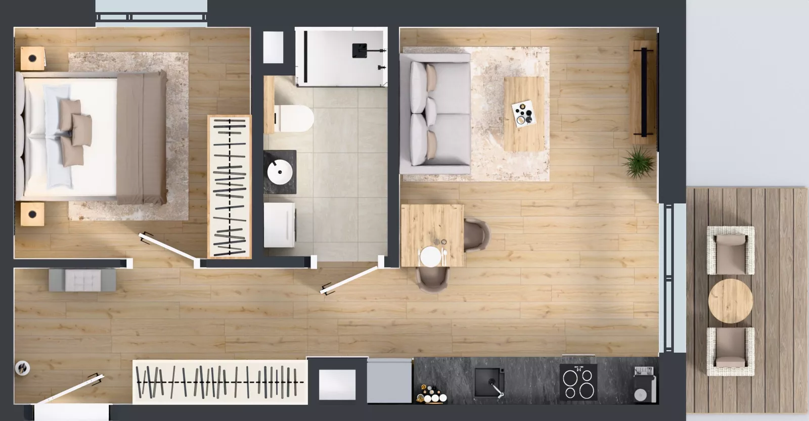 2 pokoje, mieszkanie 41,26 m², piętro 3, oferta nr C/35, Osiedle Wilno 9.2, Warszawa, Targówek, Elsnerów, ul. Rudnicka