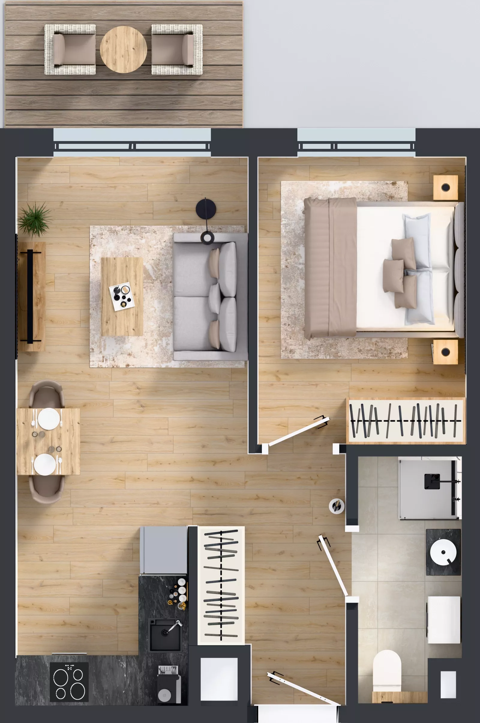 2 pokoje, mieszkanie 37,43 m², piętro 4, oferta nr C/41, Osiedle Wilno 9.2, Warszawa, Targówek, Elsnerów, ul. Rudnicka