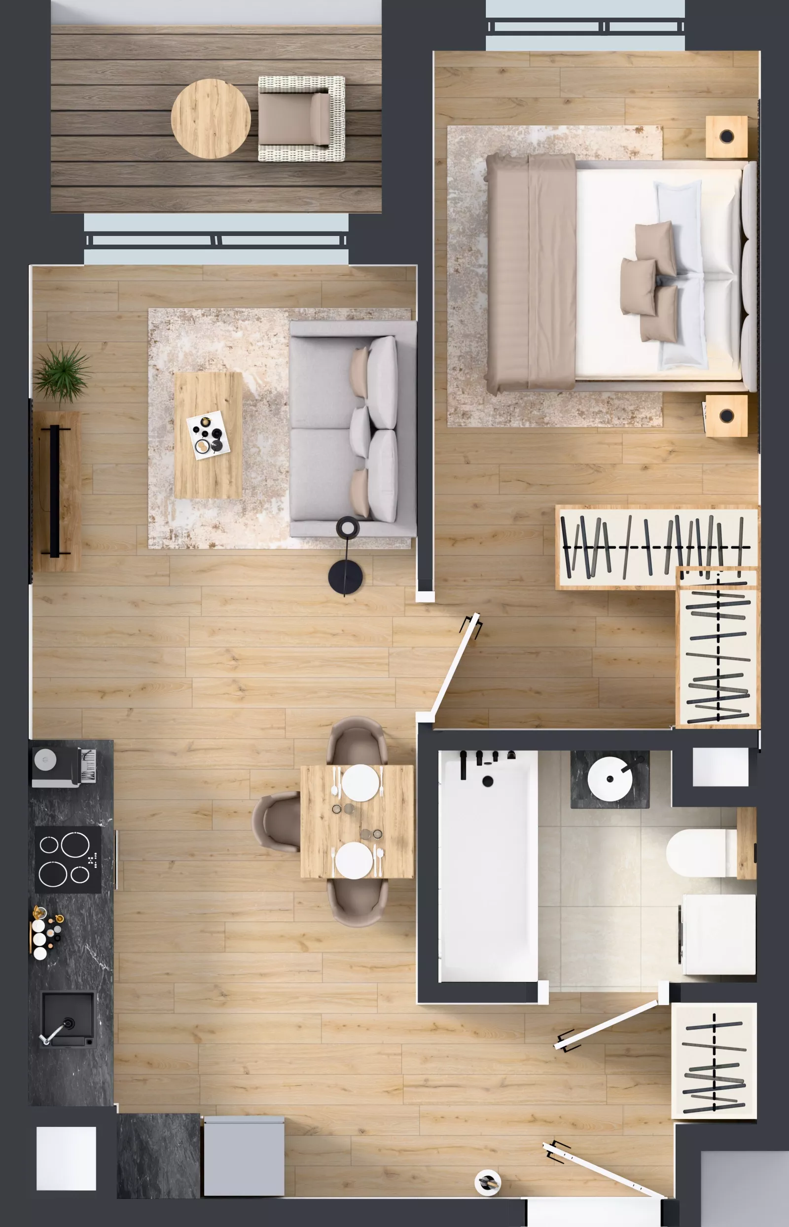 2 pokoje, mieszkanie 39,78 m², piętro 1, oferta nr A/3, Mokotów Sportowy 1.3, Warszawa, Mokotów, Augustówka, ul. Antoniewska