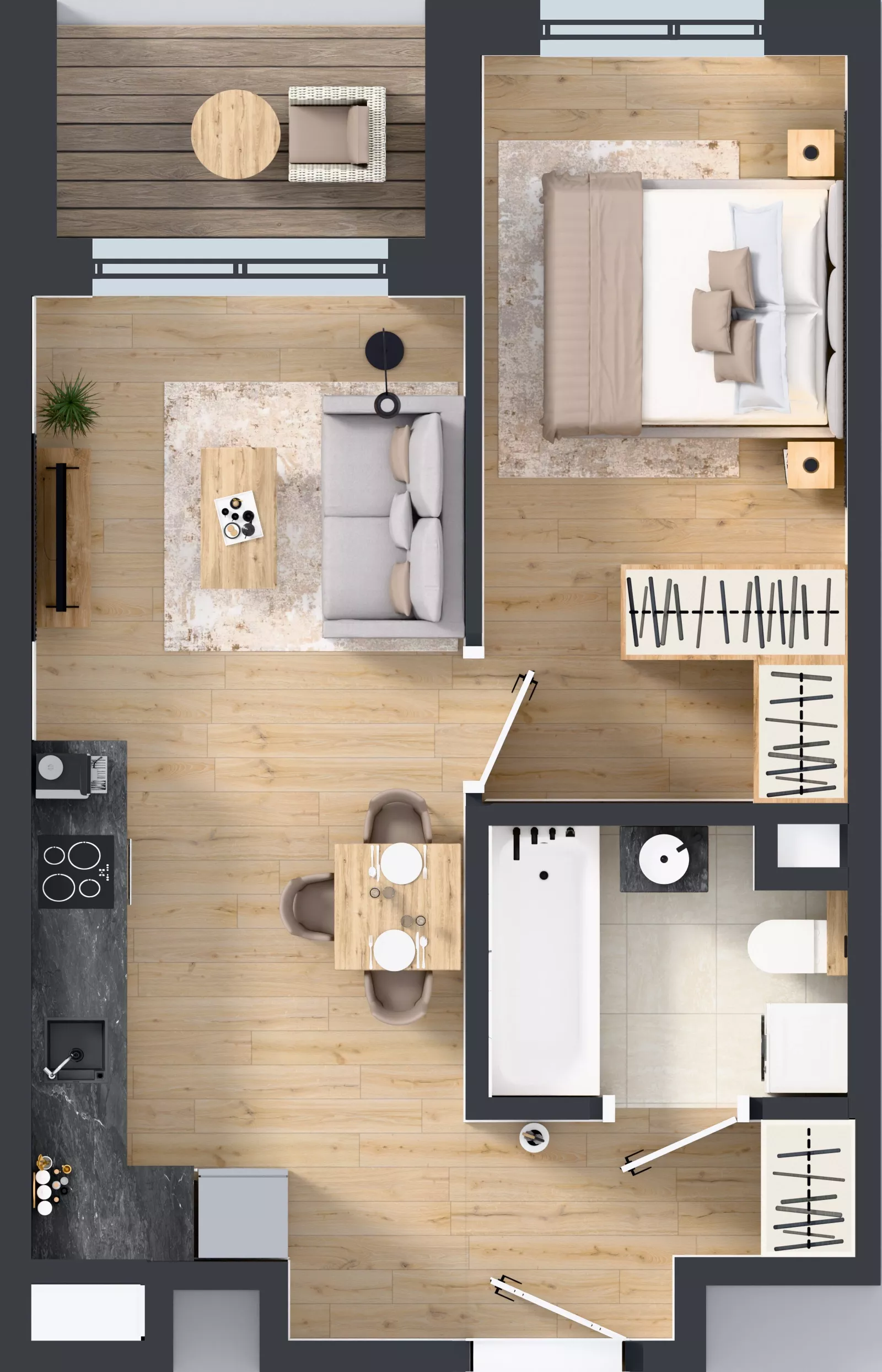 2 pokoje, mieszkanie 39,15 m², piętro 1, oferta nr A/6, Mokotów Sportowy 1.3, Warszawa, Mokotów, Augustówka, ul. Antoniewska