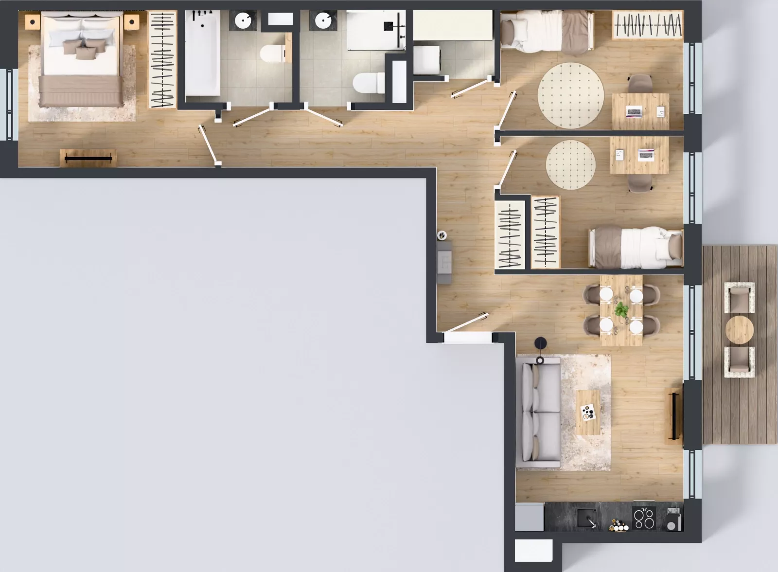 4 pokoje, mieszkanie 75,34 m², piętro 2, oferta nr A/39, Mokotów Sportowy 1.3, Warszawa, Mokotów, Augustówka, ul. Antoniewska