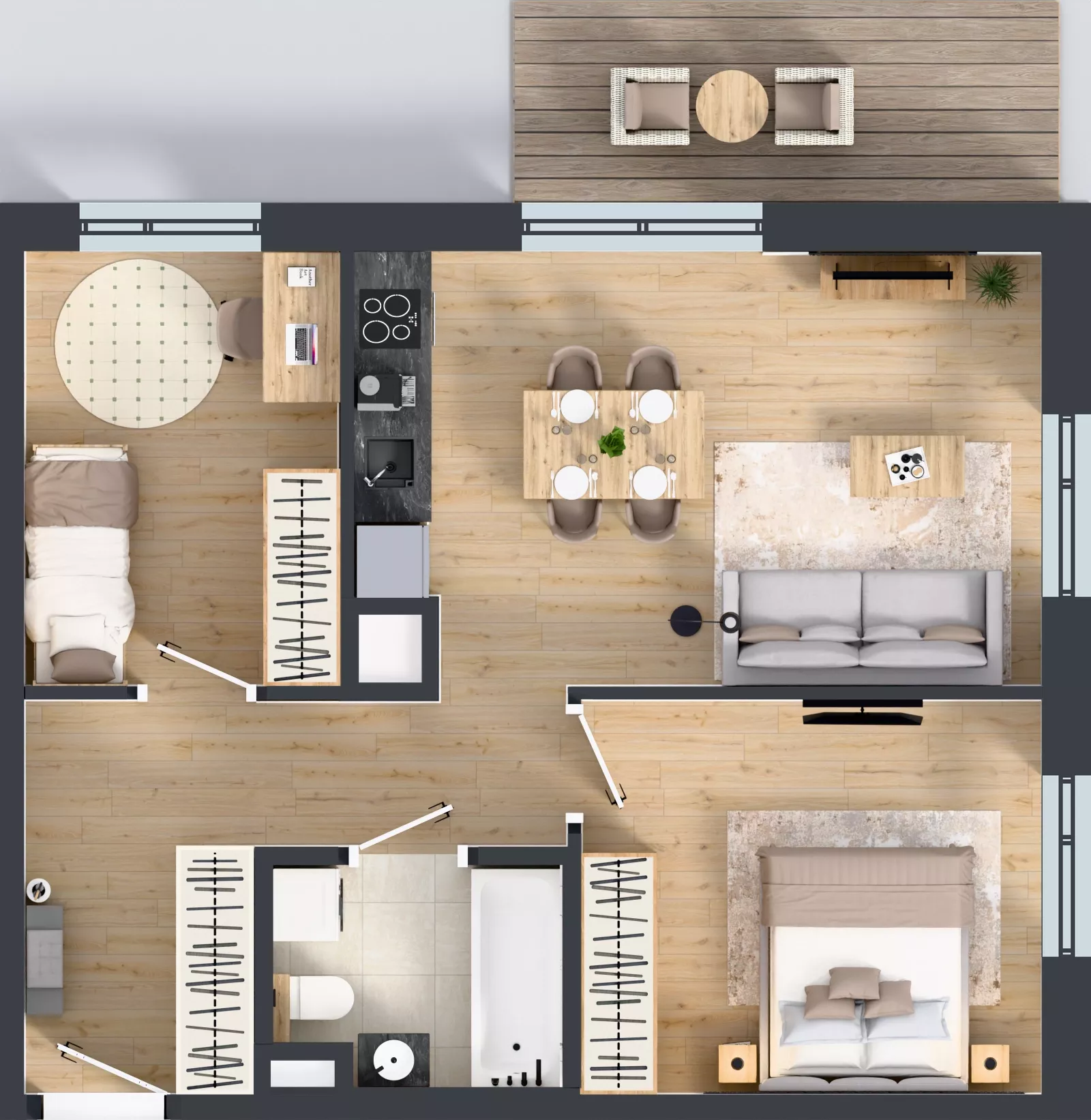 3 pokoje, mieszkanie 55,67 m², piętro 1, oferta nr A/55, Mokotów Sportowy 1.3, Warszawa, Mokotów, Augustówka, ul. Antoniewska