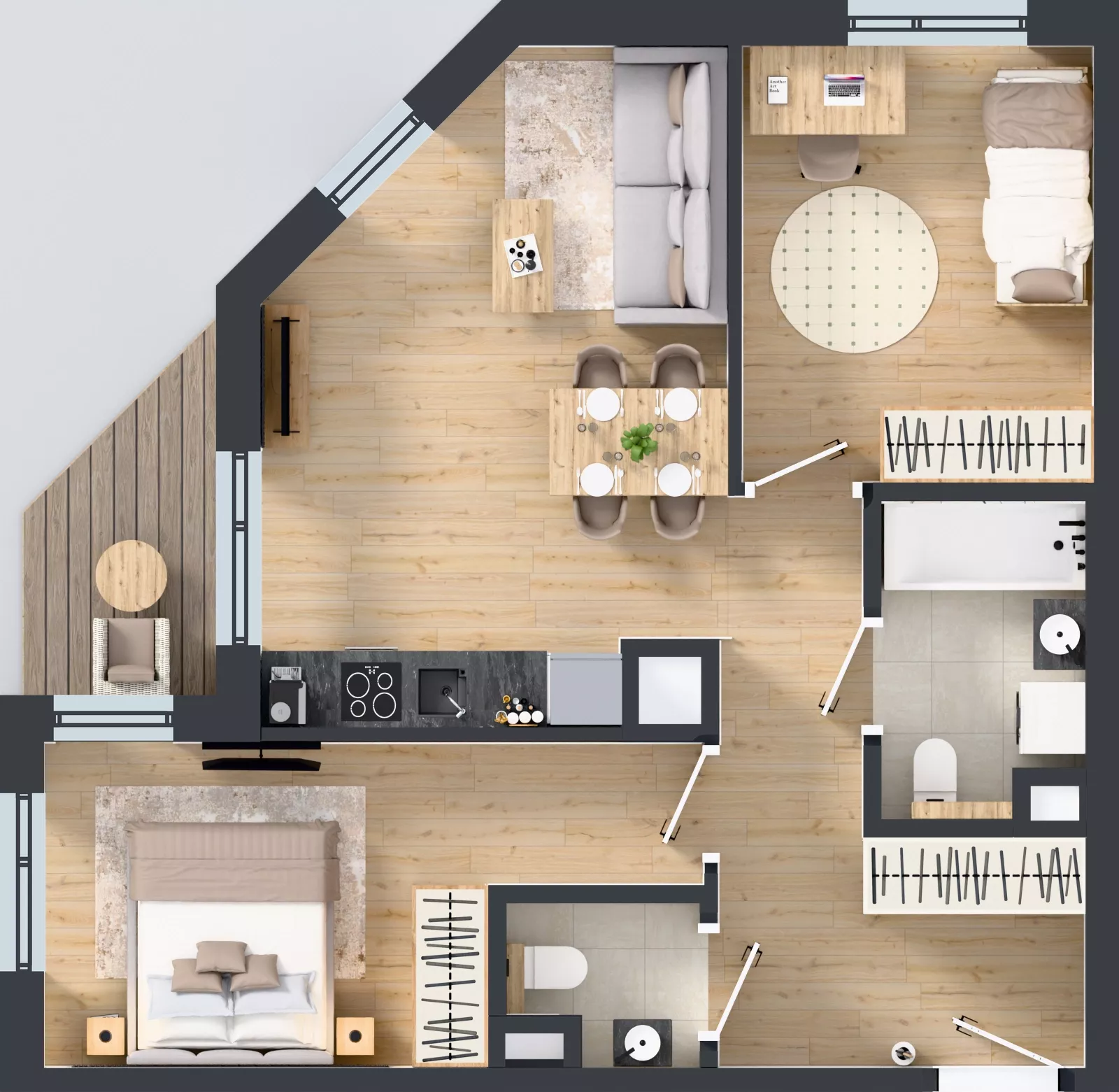 3 pokoje, mieszkanie 58,06 m², piętro 2, oferta nr A/69, Mokotów Sportowy 1.3, Warszawa, Mokotów, Augustówka, ul. Antoniewska