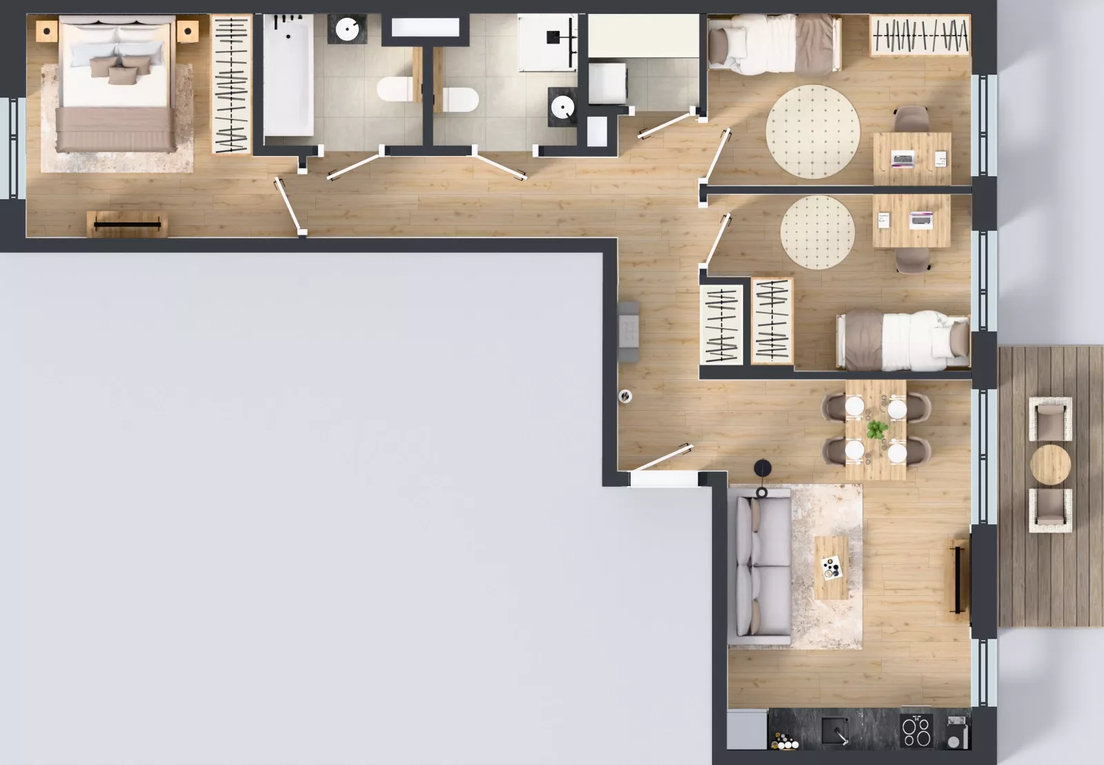 4 pokoje, mieszkanie 75,40 m², piętro 2, oferta nr A/73, Mokotów Sportowy 1.3, Warszawa, Mokotów, Augustówka, ul. Antoniewska