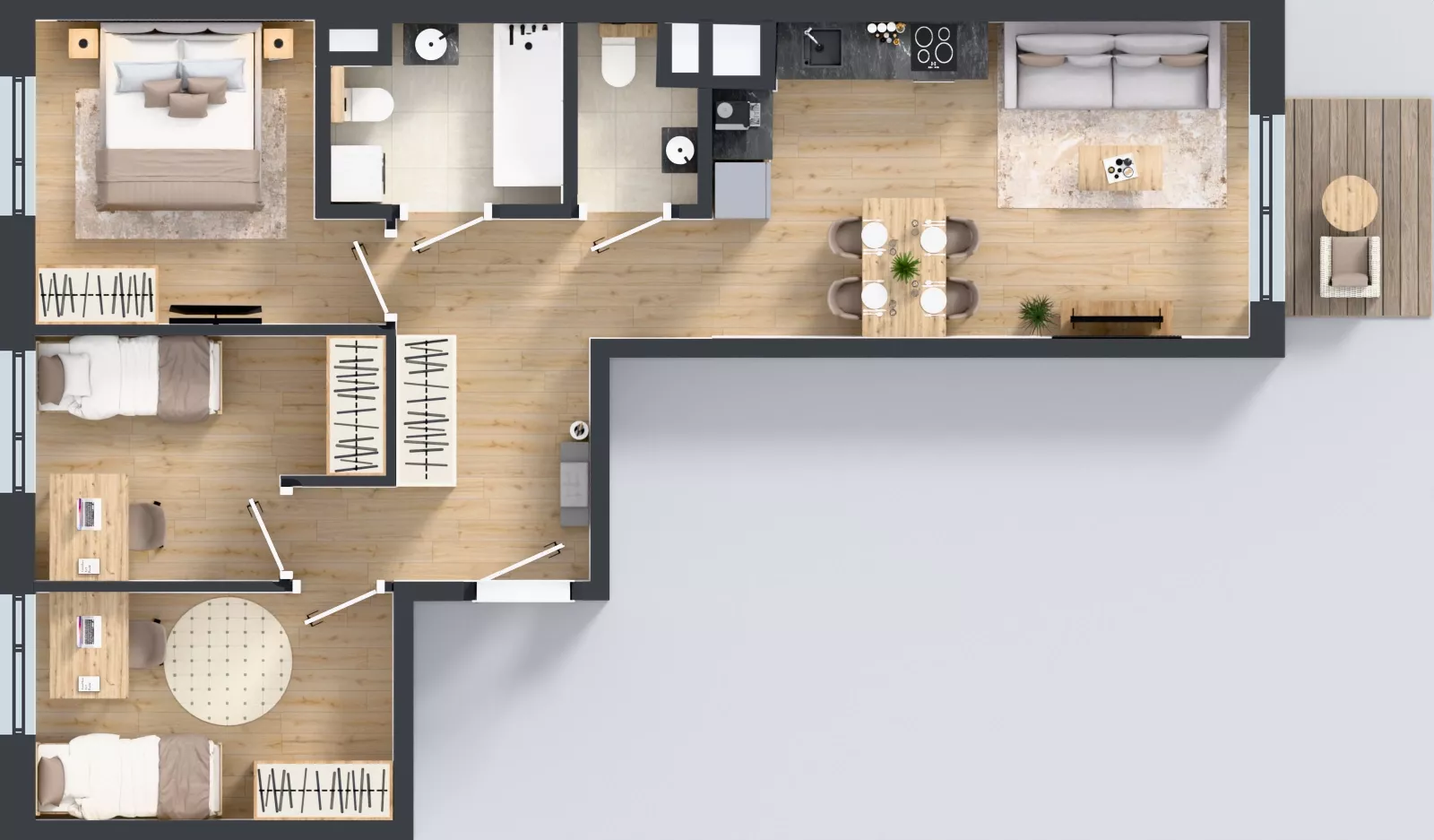 4 pokoje, mieszkanie 65,27 m², piętro 1, oferta nr B/4, Mokotów Sportowy 1.3, Warszawa, Mokotów, Augustówka, ul. Antoniewska