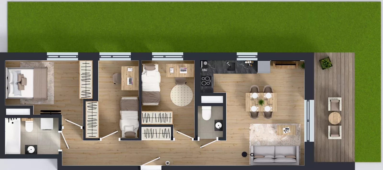 4 pokoje, mieszkanie 65,81 m², parter, oferta nr B/23, Mokotów Sportowy 1.3, Warszawa, Mokotów, Augustówka, ul. Antoniewska