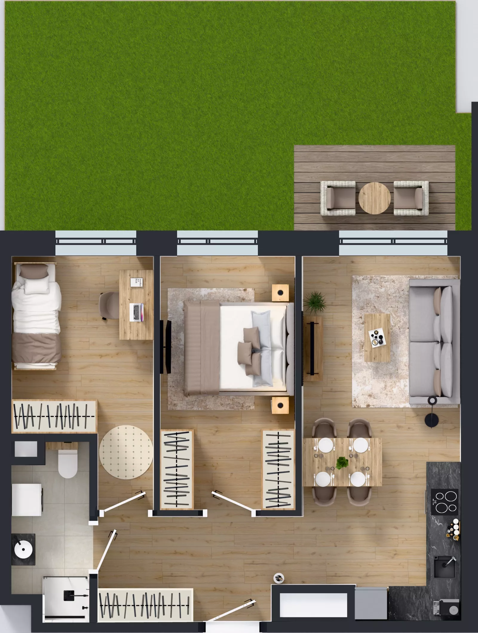 3 pokoje, mieszkanie 53,08 m², parter, oferta nr B/25, Mokotów Sportowy 1.3, Warszawa, Mokotów, Augustówka, ul. Antoniewska