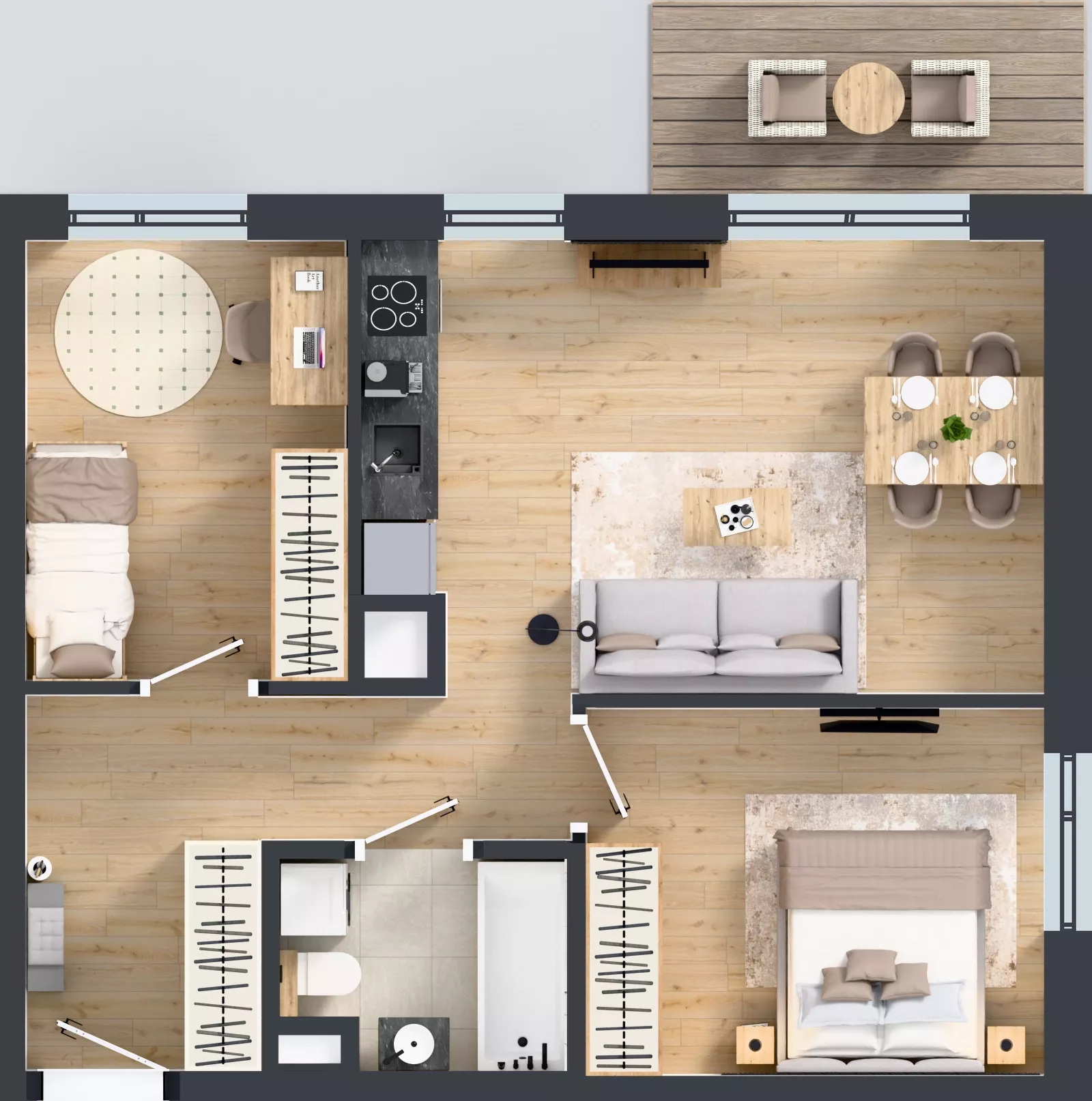 3 pokoje, mieszkanie 56,00 m², piętro 1, oferta nr B/29, Mokotów Sportowy 1.3, Warszawa, Mokotów, Augustówka, ul. Antoniewska